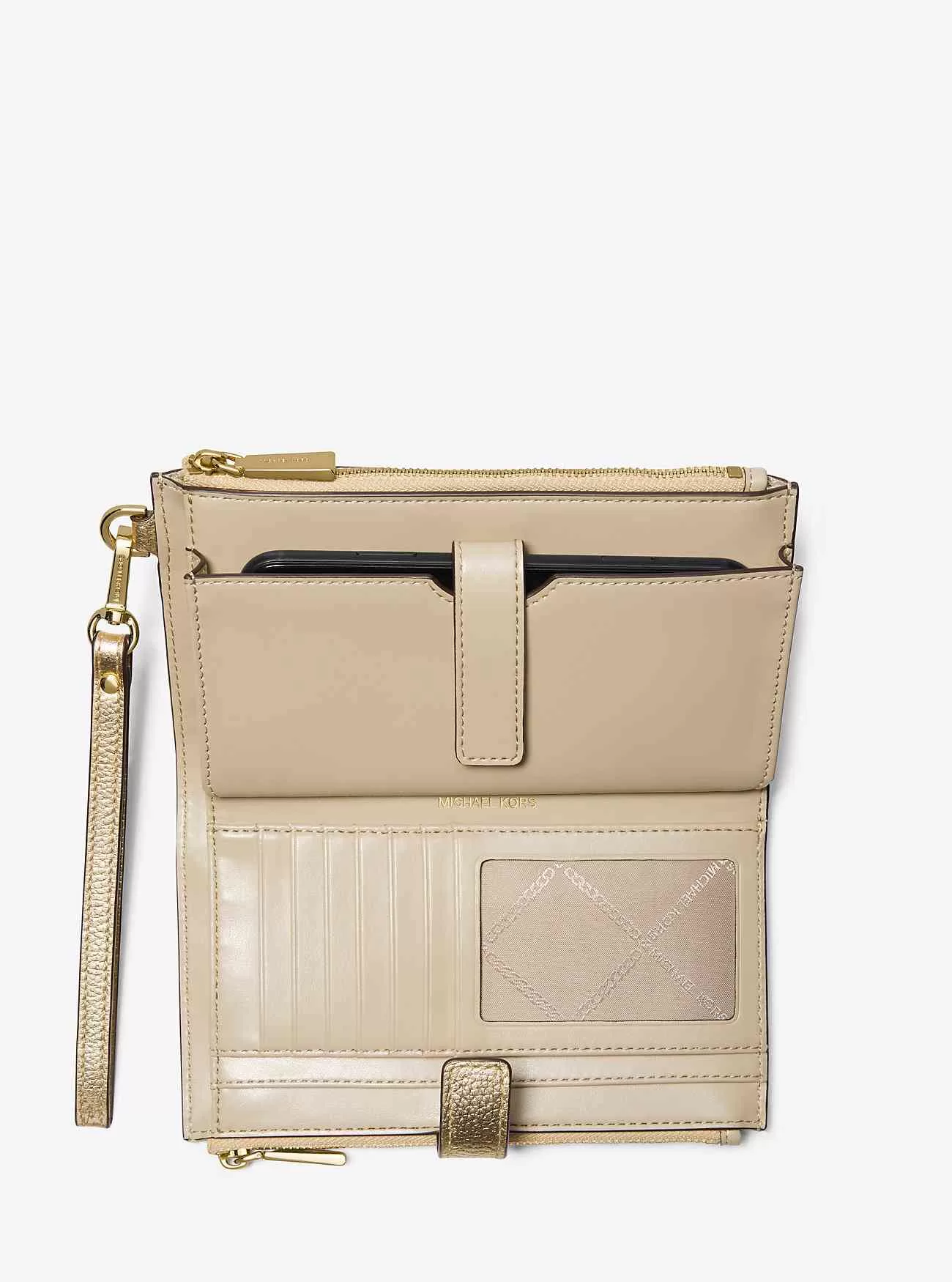 Adele Smartphone-Geldbörse aus Metallic-Leder Adele Smartphone-Geldbörse aus Metallic-Leder