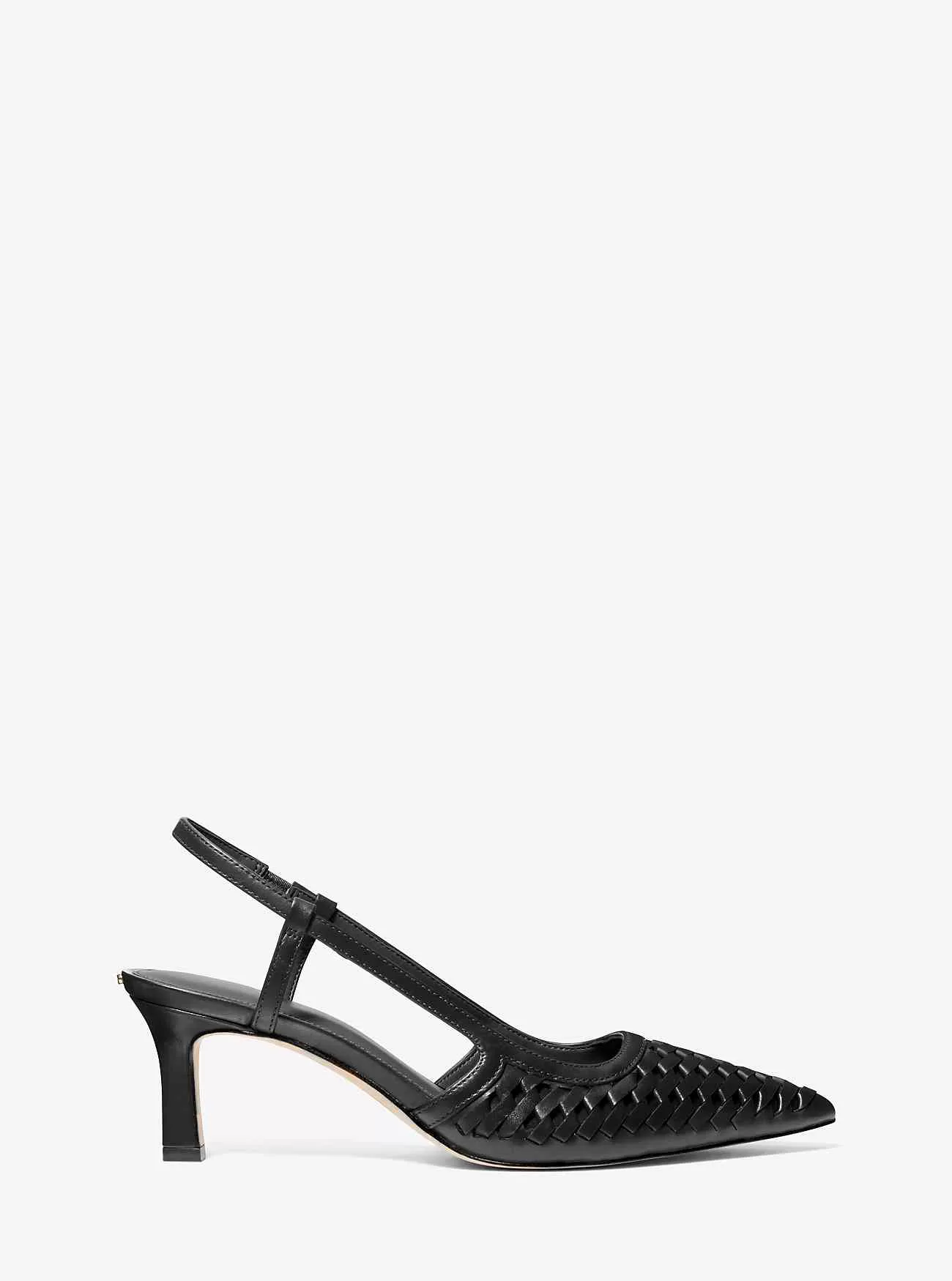 Alora handgewebte Slingback-Pumps aus Leder