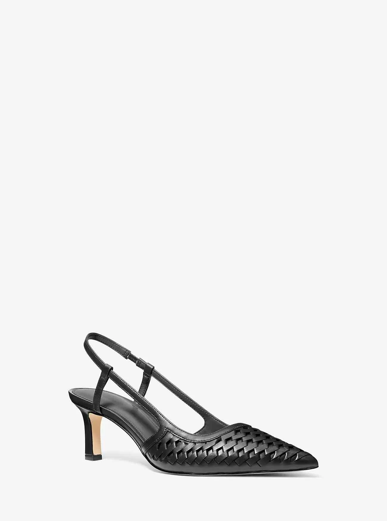 Alora handgewebte Slingback-Pumps aus Leder