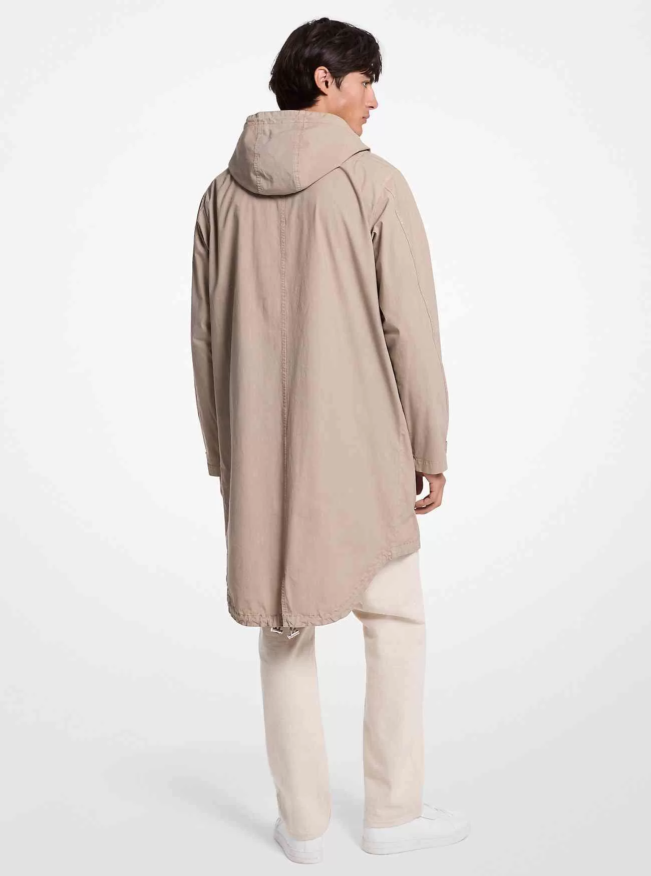 Anorak aus stückgefärbter Stretch-Baumwollpopeline