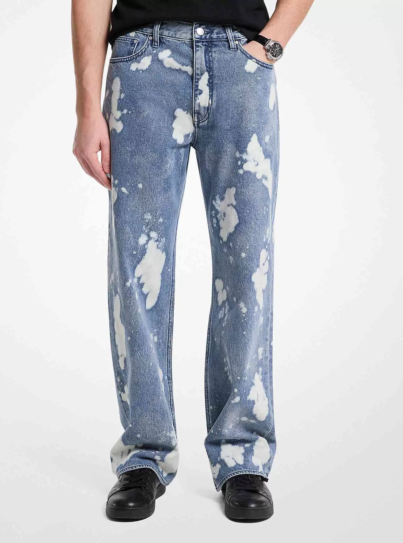 Arden Splattered Denim Relaxed-Fit-Jeans