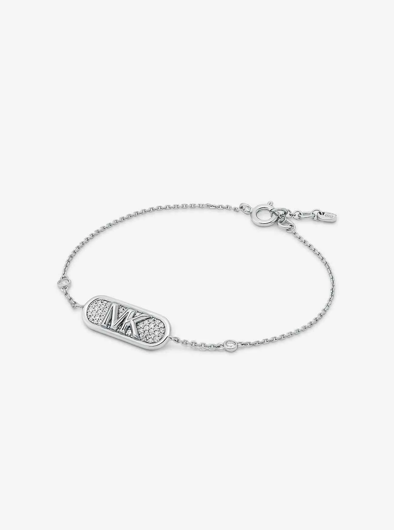 Armband mit Pavé-Edelmetallbeschichtung und Empire-Logo aus Sterlingsilber