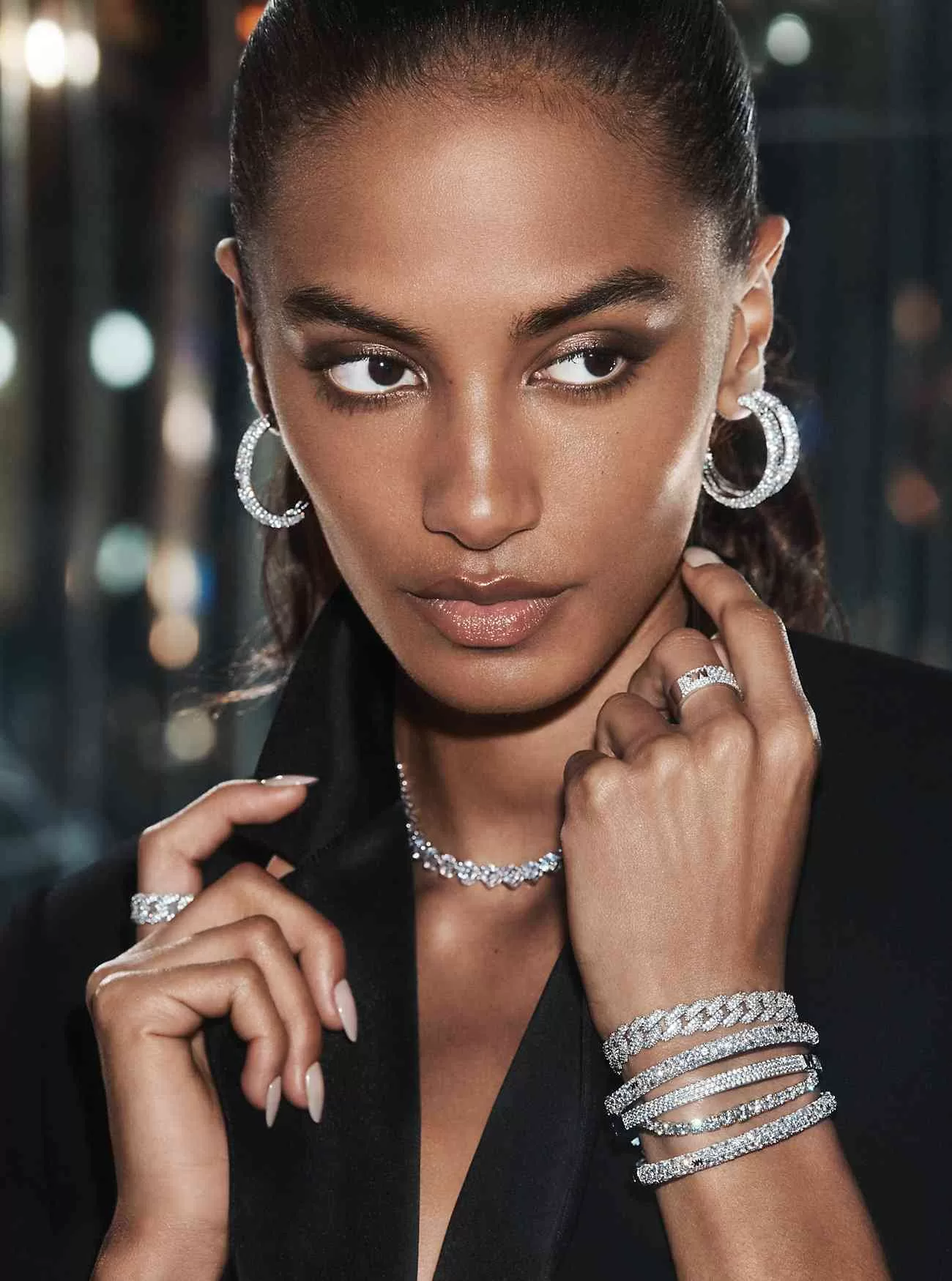 Armreif mit Pavé-Logo aus Sterlingsilber mit Edelmetallbeschichtung