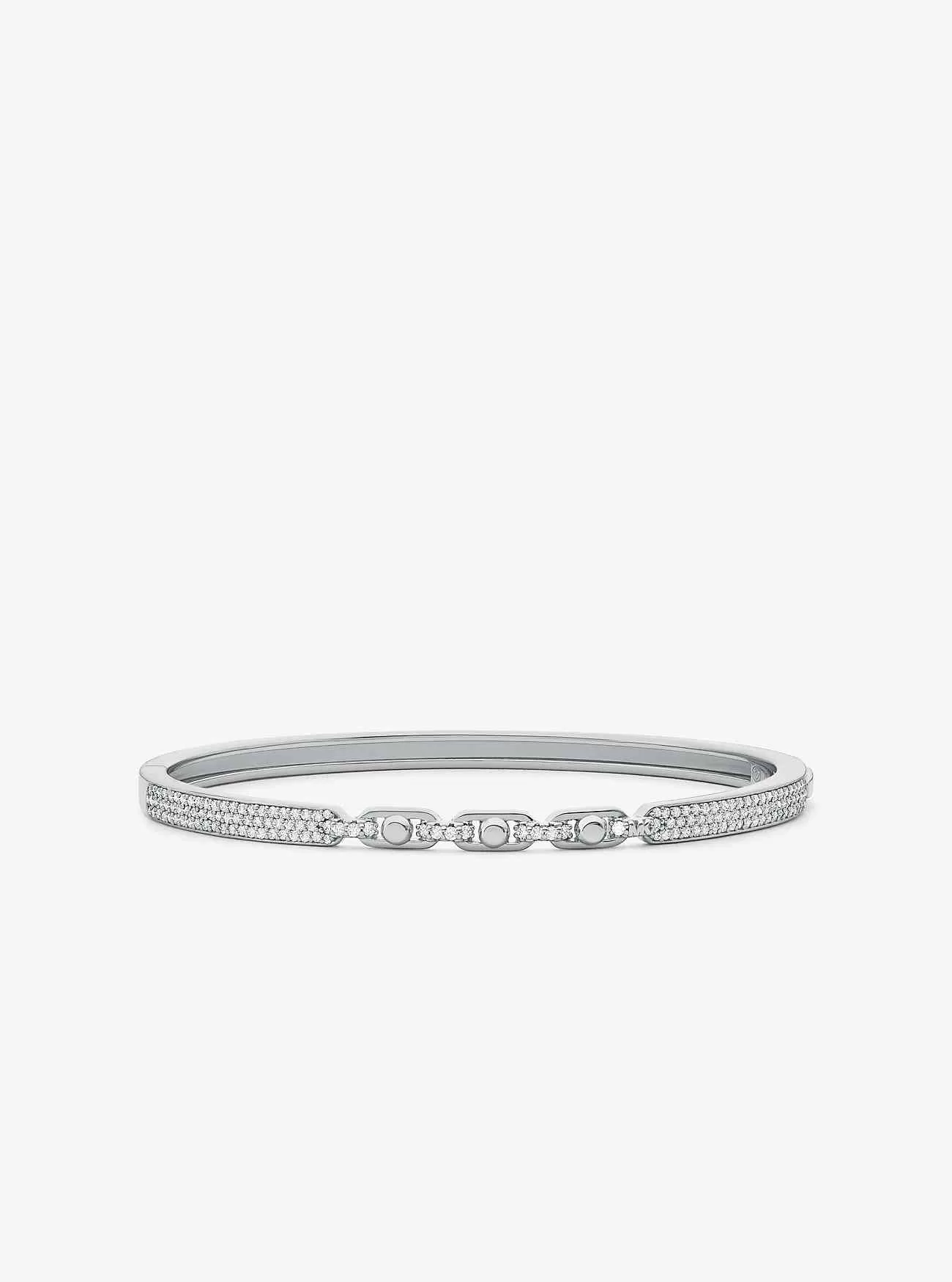 Astor Link Kleiner Pavé-Armreif aus Sterlingsilber mit Edelmetallbeschichtung