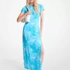 Batik-Maxikleid aus Stretch-Baumwolle
