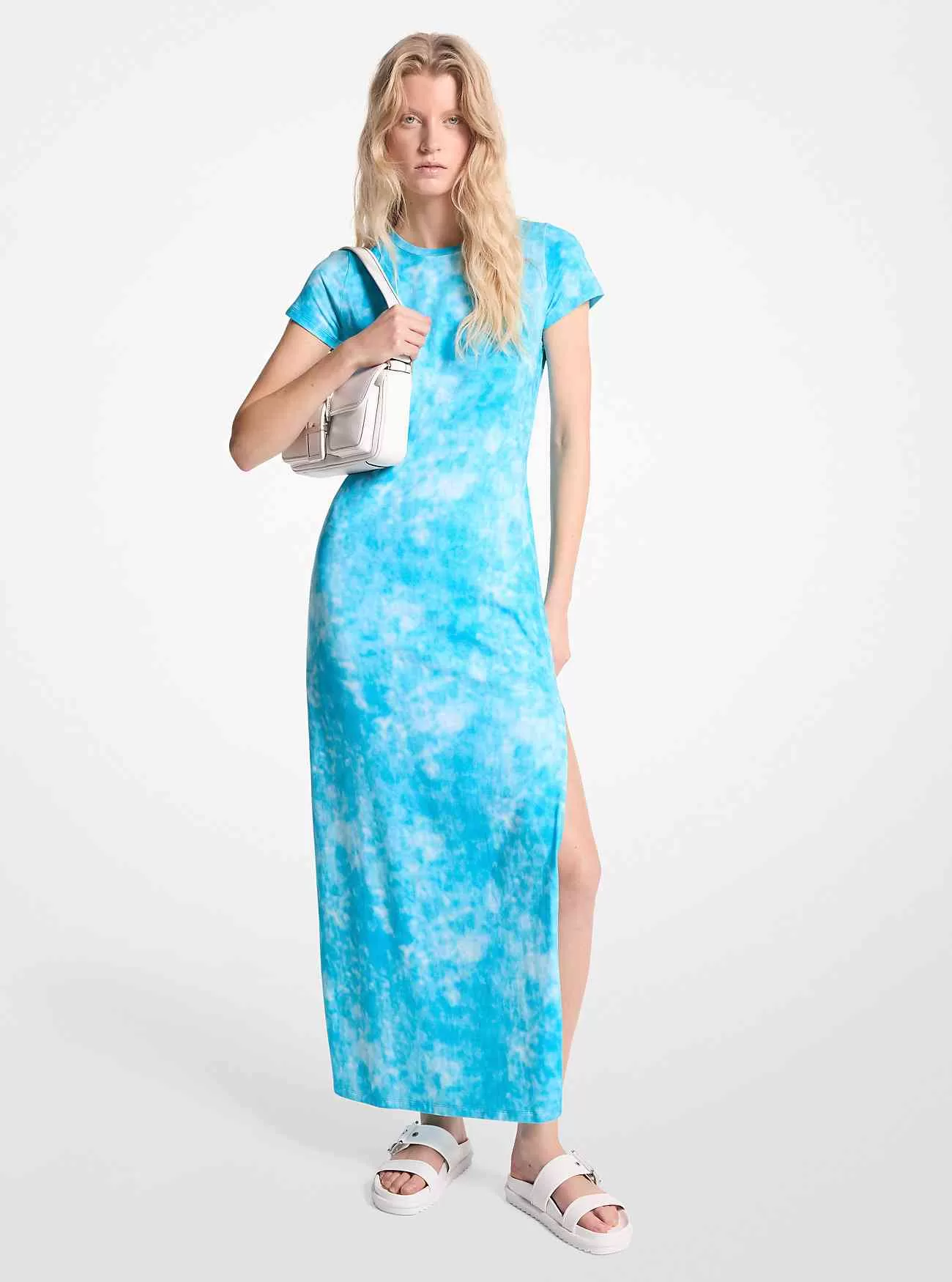 Batik-Maxikleid aus Stretch-Baumwolle