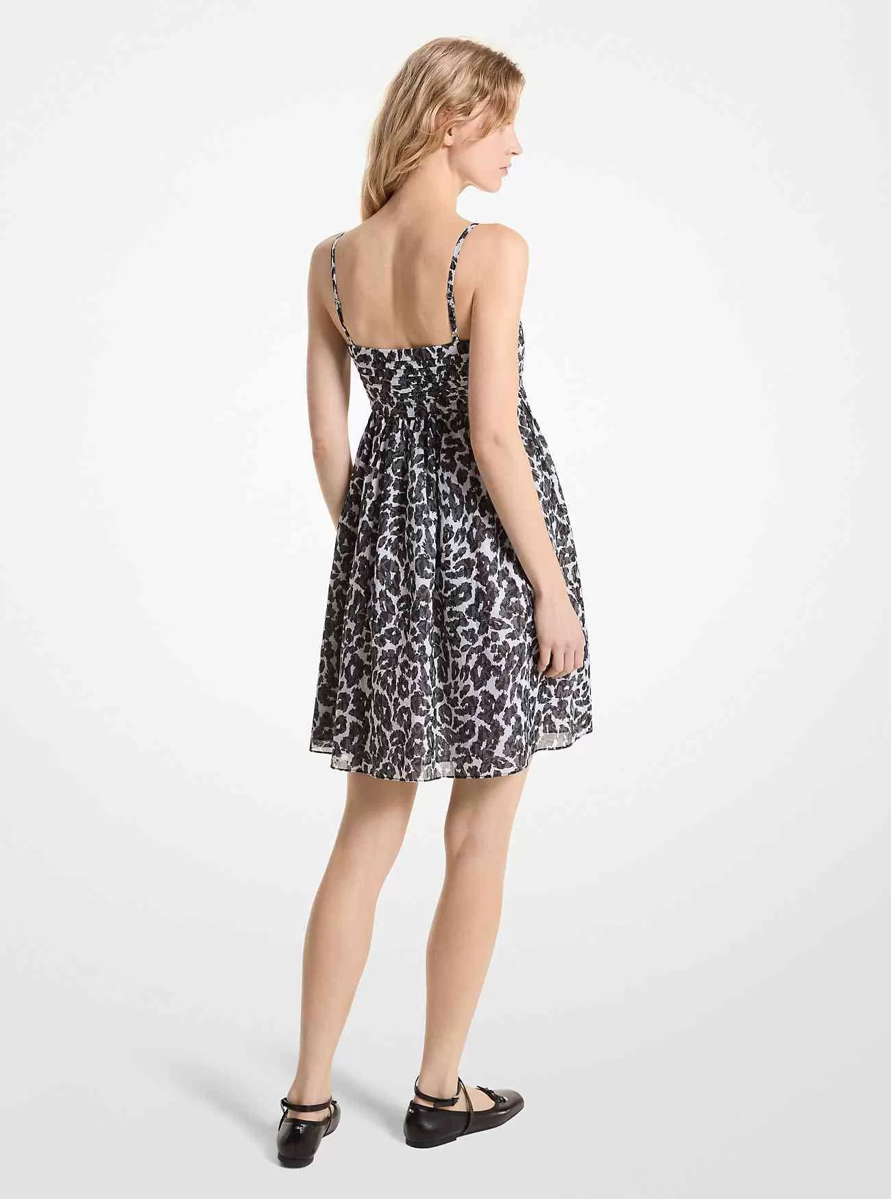 Baumwollkleid mit Leoparden-Logo