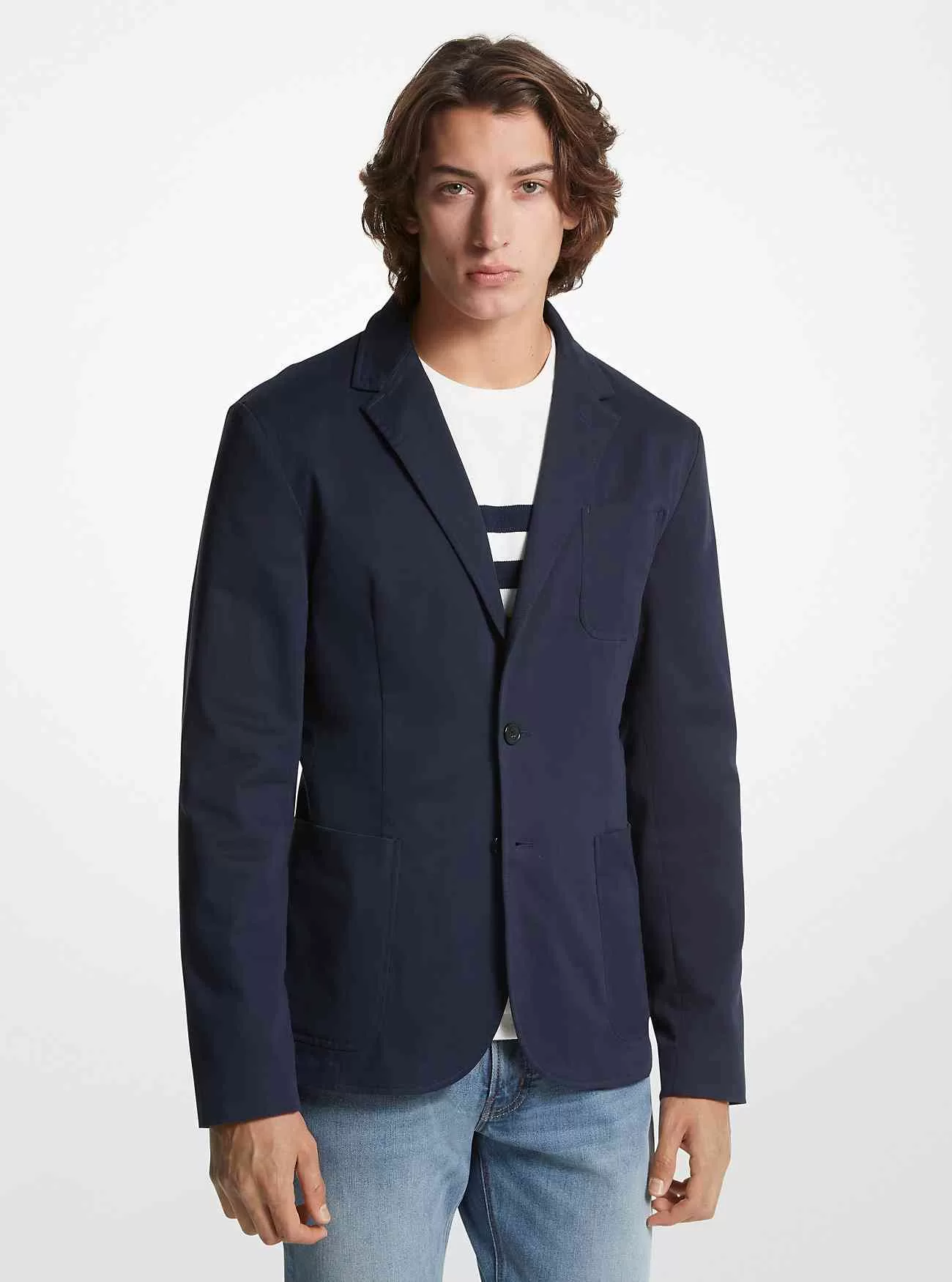 Blazer aus Stretch-Baumwolltwill