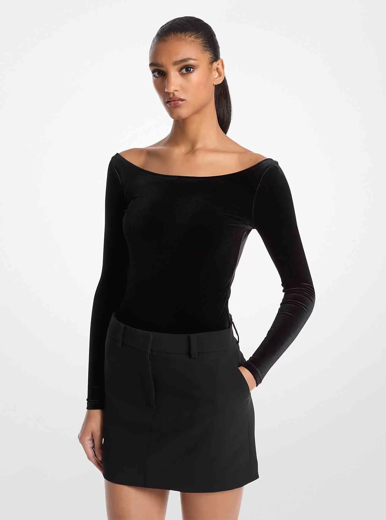 Body aus Stretch-Samt