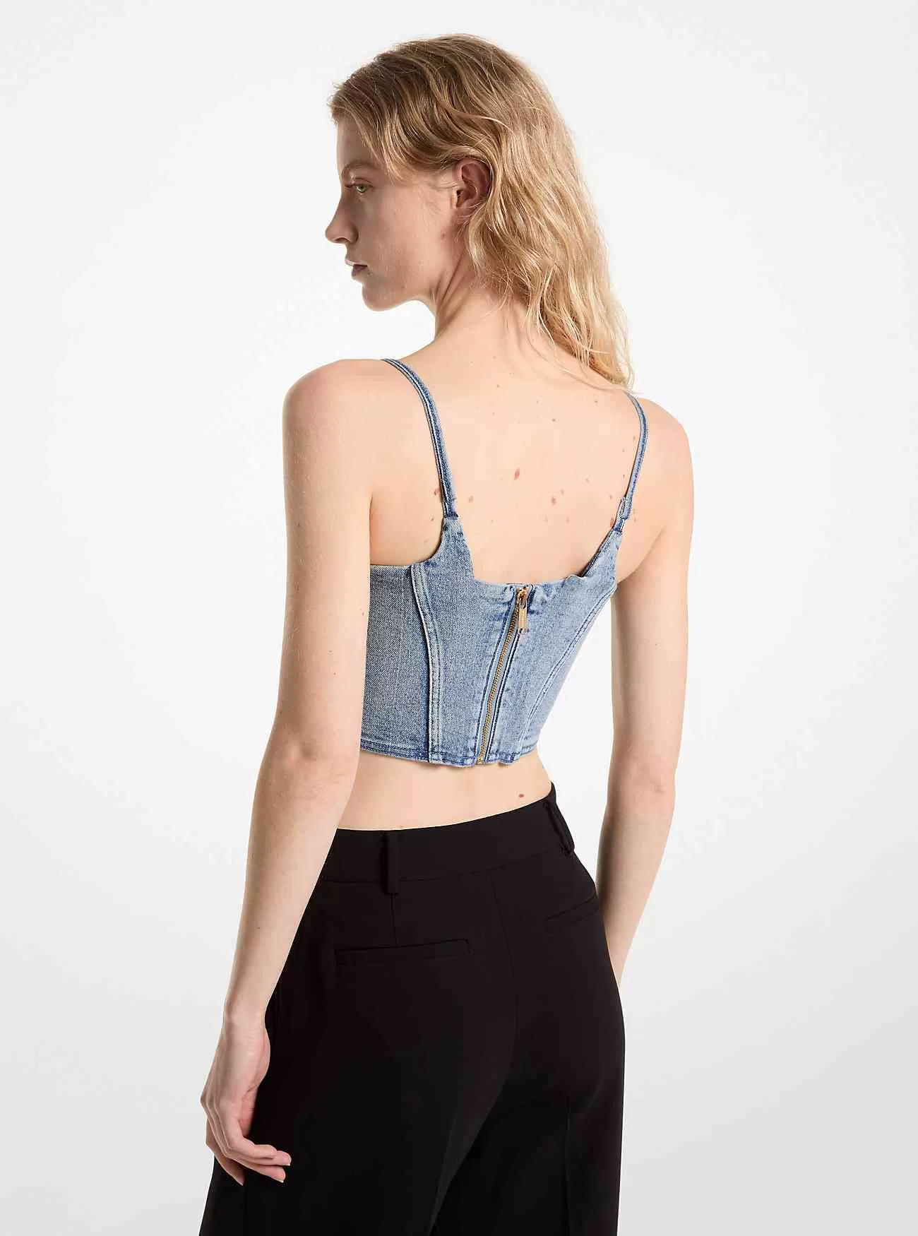 Bustier-Oberteil aus Stretch-Denim