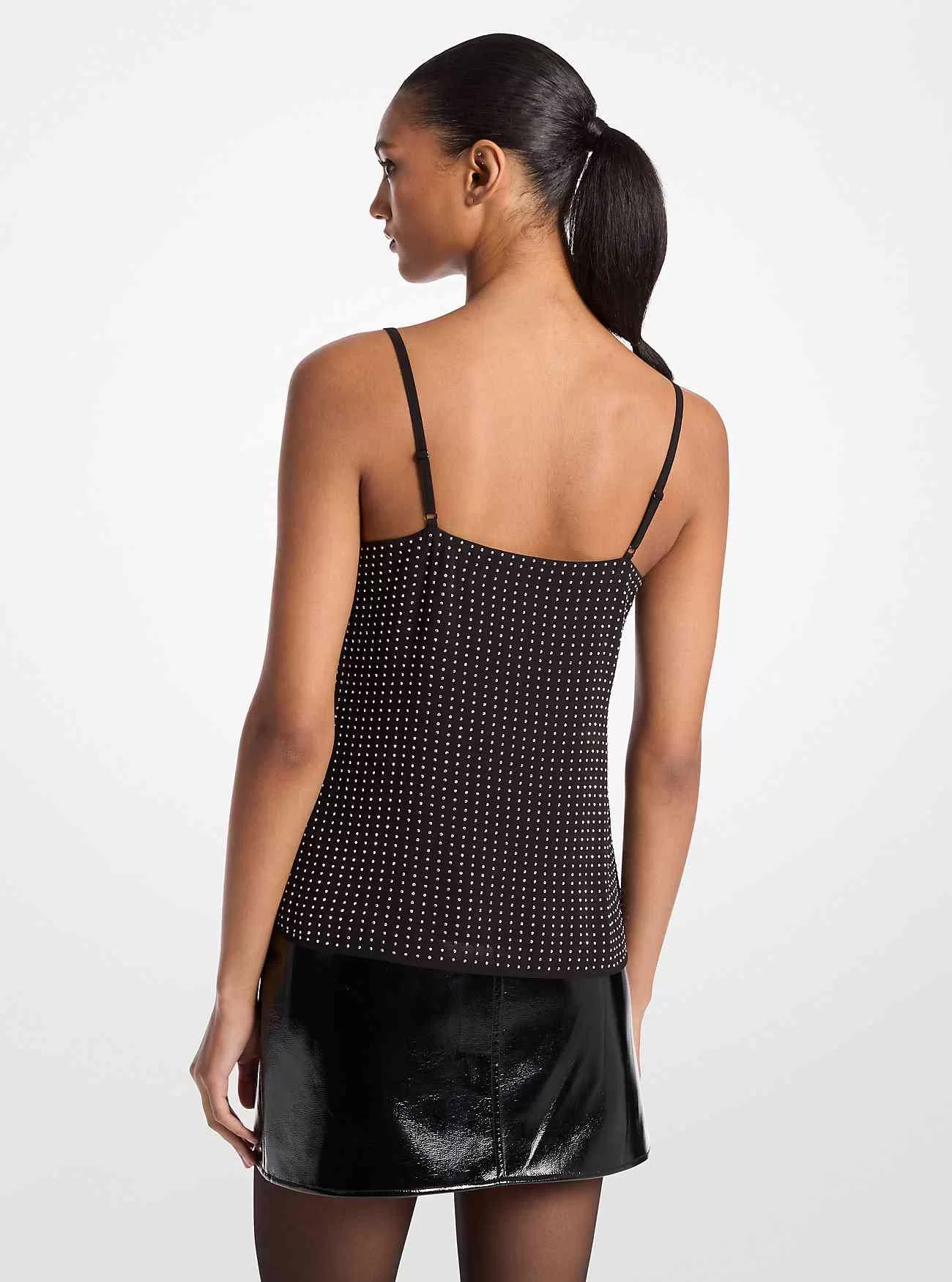 Camisole-Tanktop aus Georgette mit Strasssteinen