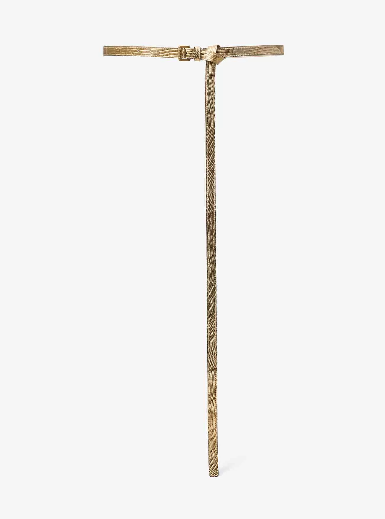 Carolyn Metallic-Ledergürtel mit Eidechsenprägung