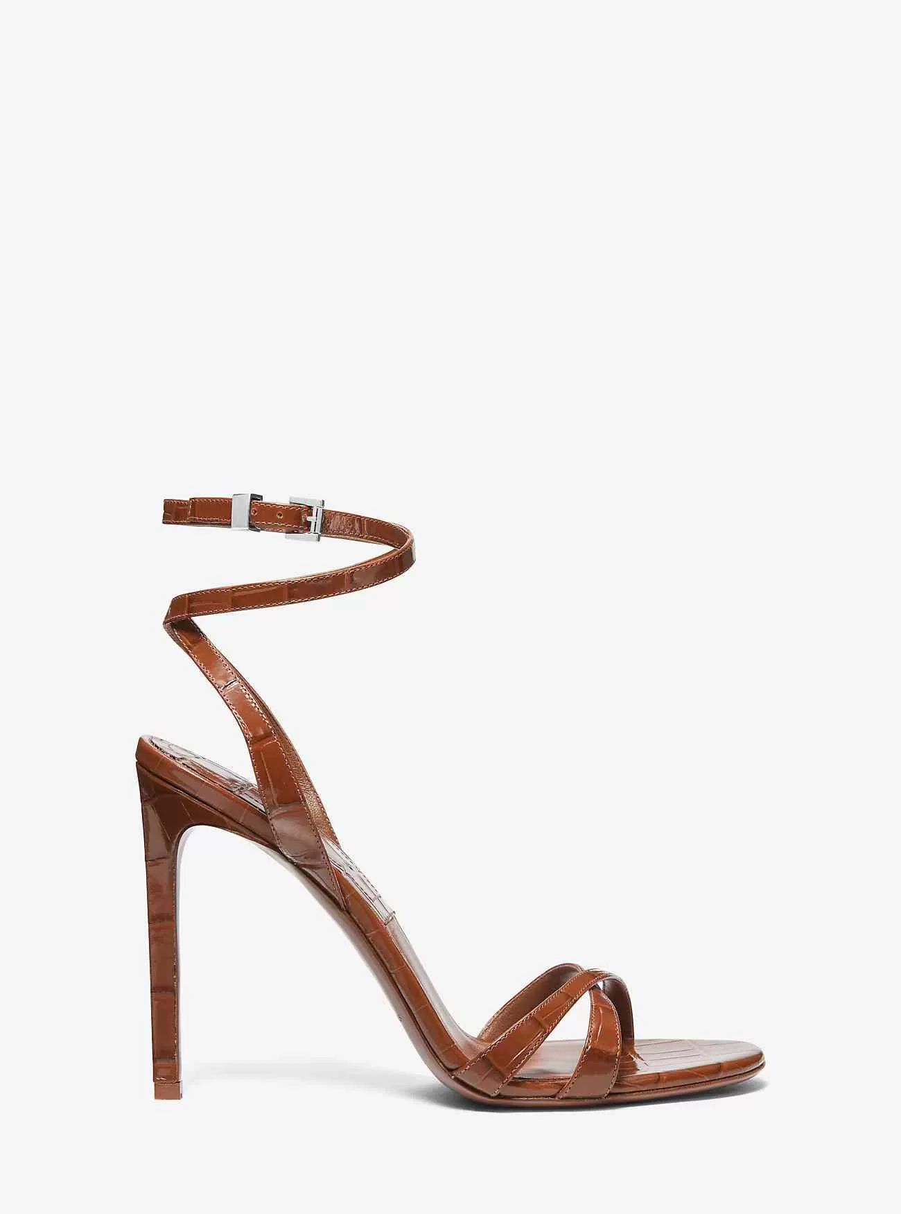 Chrissy Sandale aus Leder mit Krokodilprägung