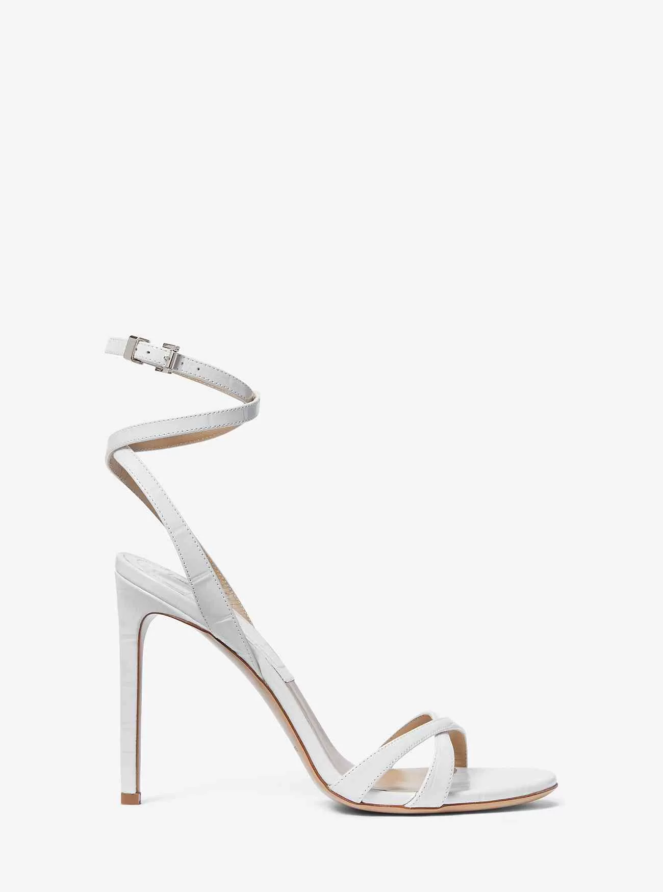 Chrissy Sandale aus Leder mit Krokodilprägung