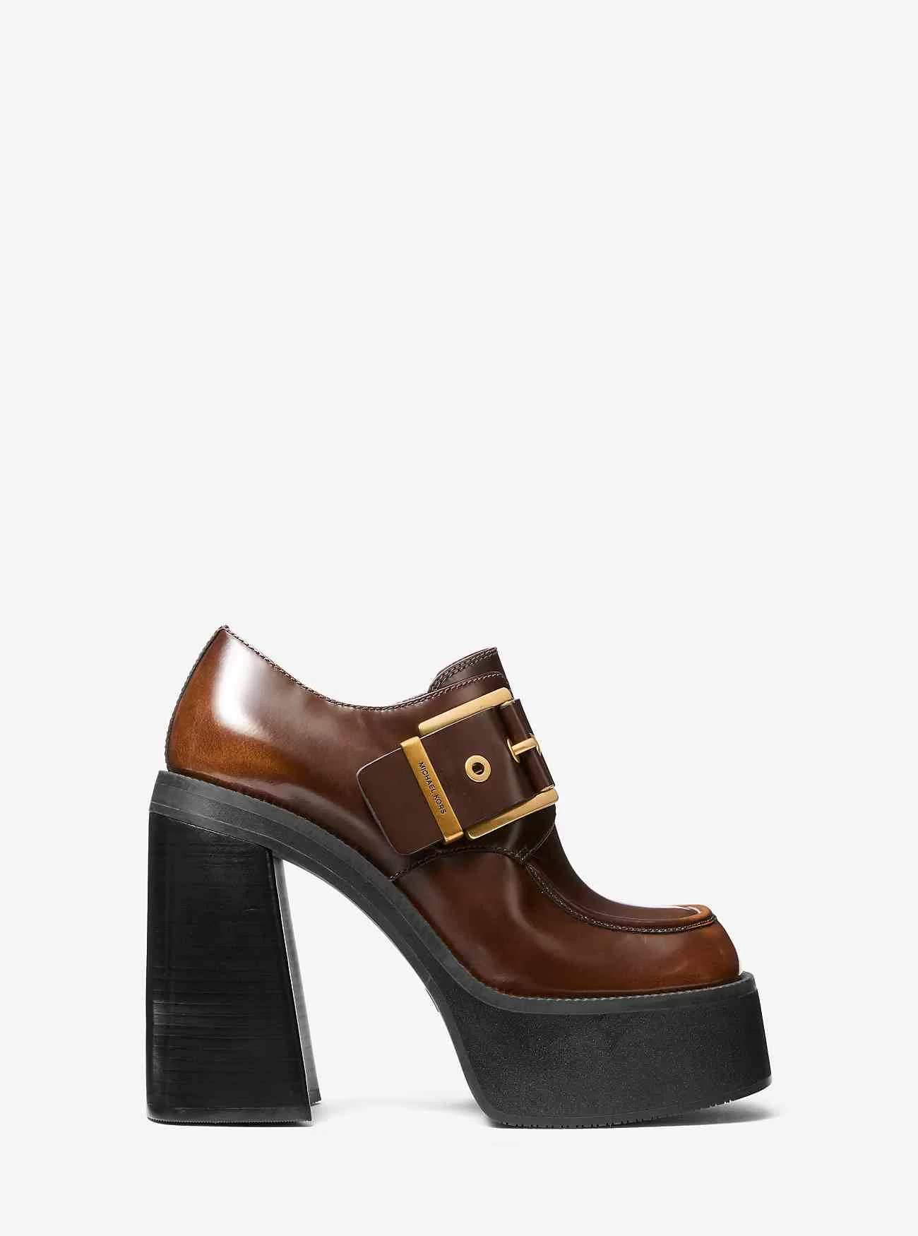 Colby Plateau-Loafer aus brüniertem Leder