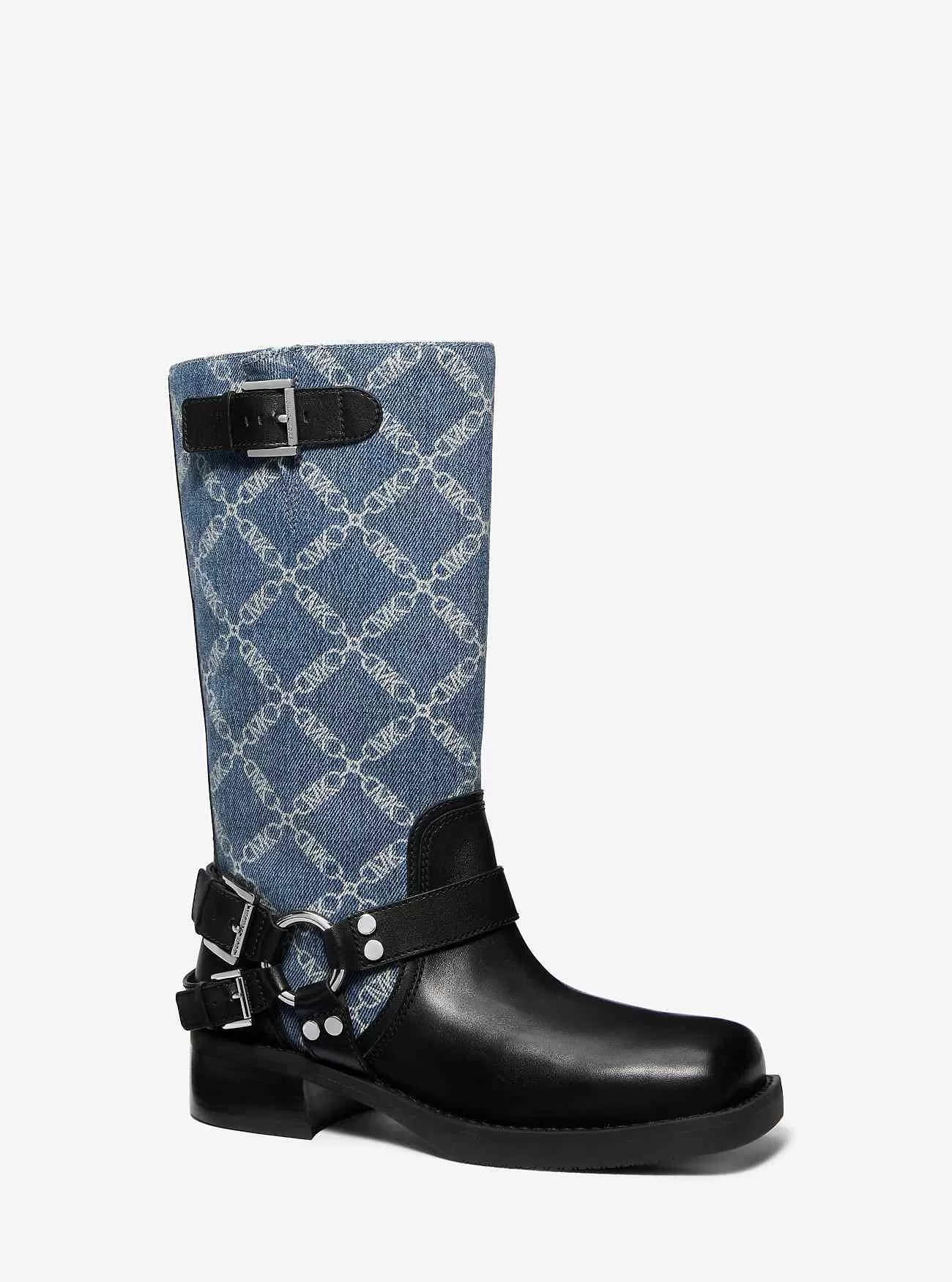 Crosby Empire Diamond Jacquard Denim Motorradstiefel