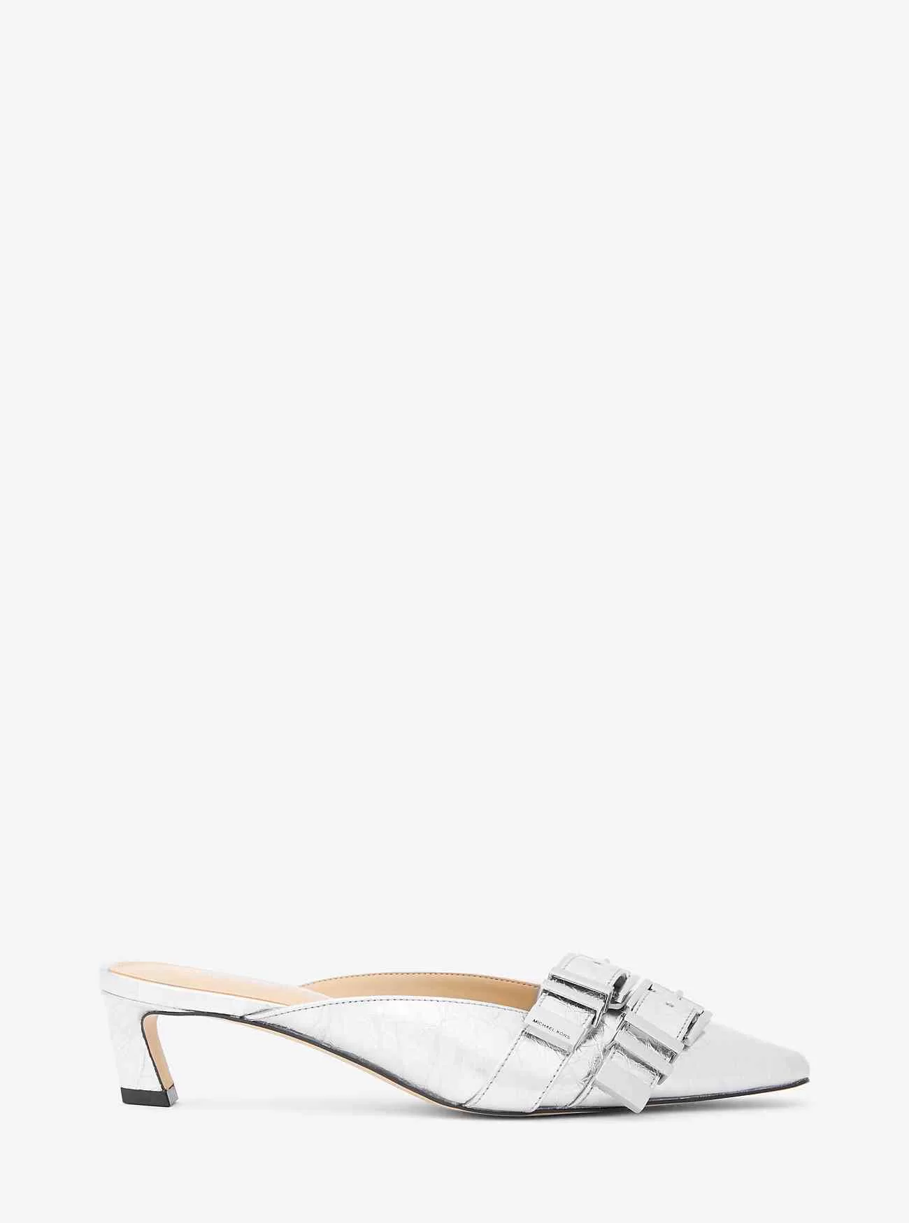 Darrington-Pantoletten aus knisterndem Metallic-Leder