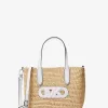 Eliza Extra-Kleine Tragetasche aus Stroh mit Empire-Logo
