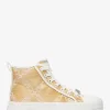 Evy High-Top-Sneaker aus Stroh mit Empire-Logo aus Jacquard
