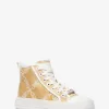 Evy High-Top-Sneaker aus Stroh mit Empire-Logo aus Jacquard