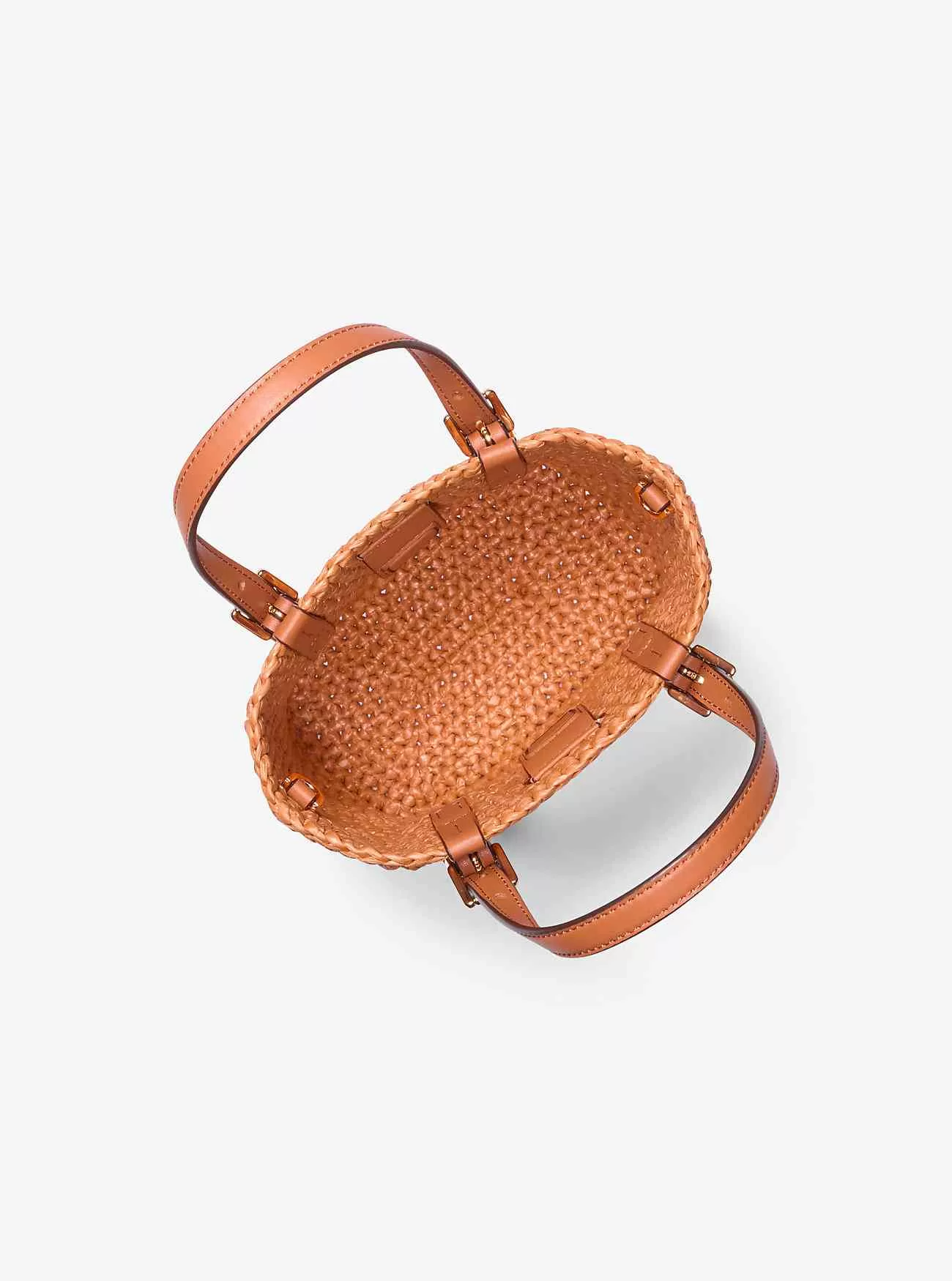 Extra kleine Umhängetasche „Quinn“ aus gehäkeltem Stroh