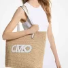 Extragroße Eliza-Einkaufstasche aus Stroh mit Empire-Logo Extragroße Eliza-Einkaufstasche aus Stroh mit Empire-Logo