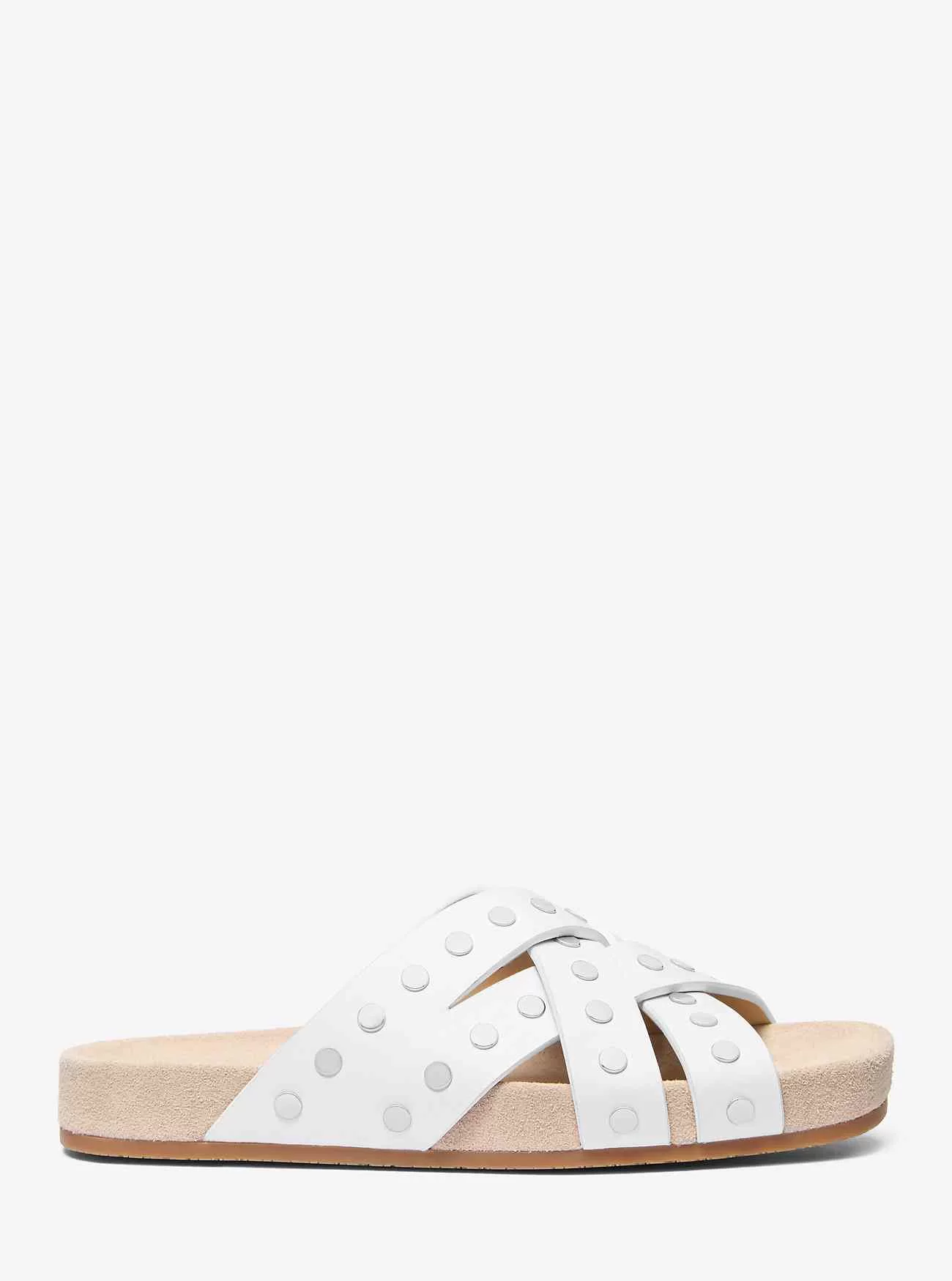 Flache Sandale „Irene“ aus Leder mit Nieten