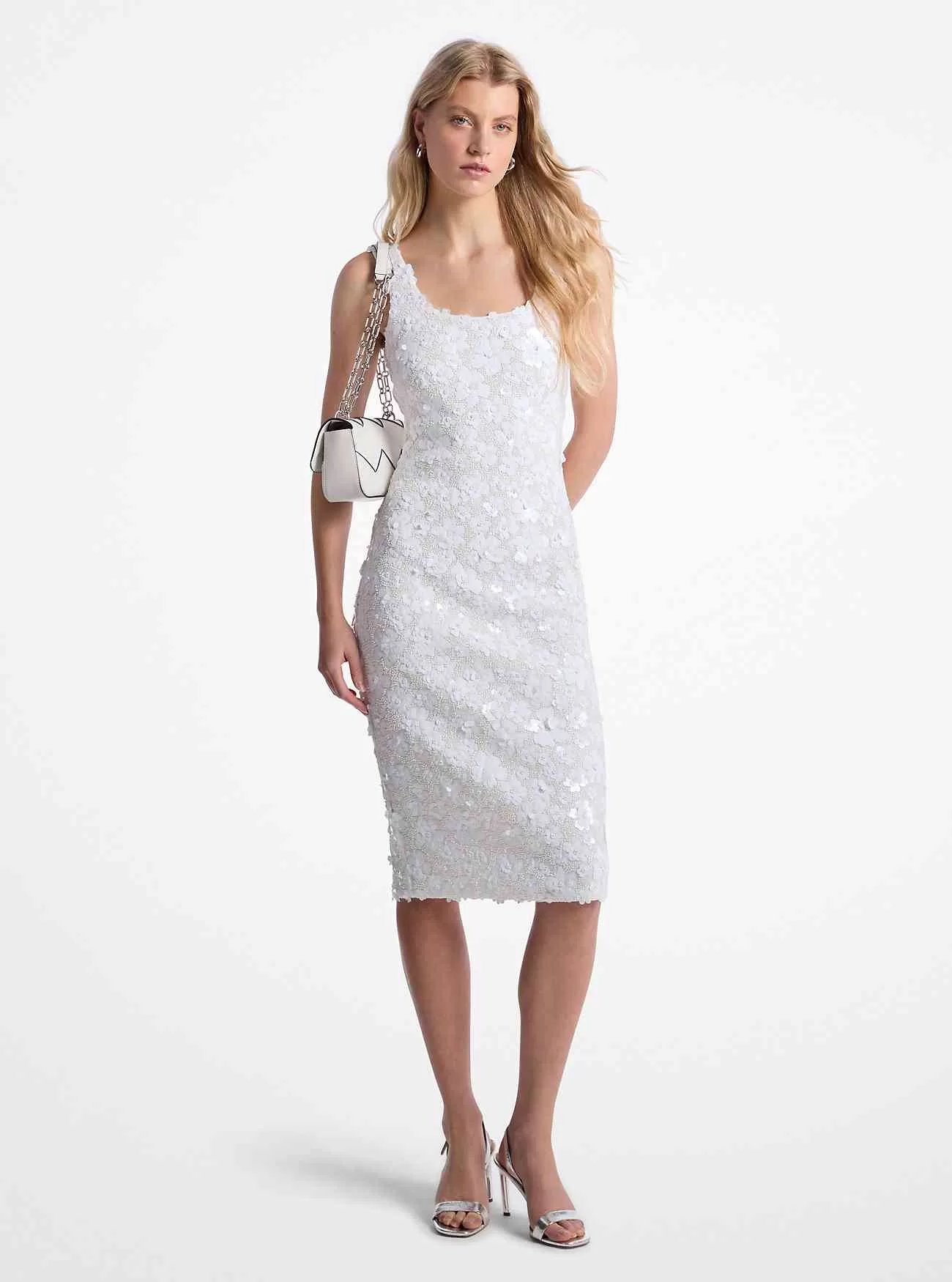 Floral verziertes Scuba-Midikleid