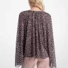 Geblümte Georgette-Bluse mit ausgestellten Ärmeln