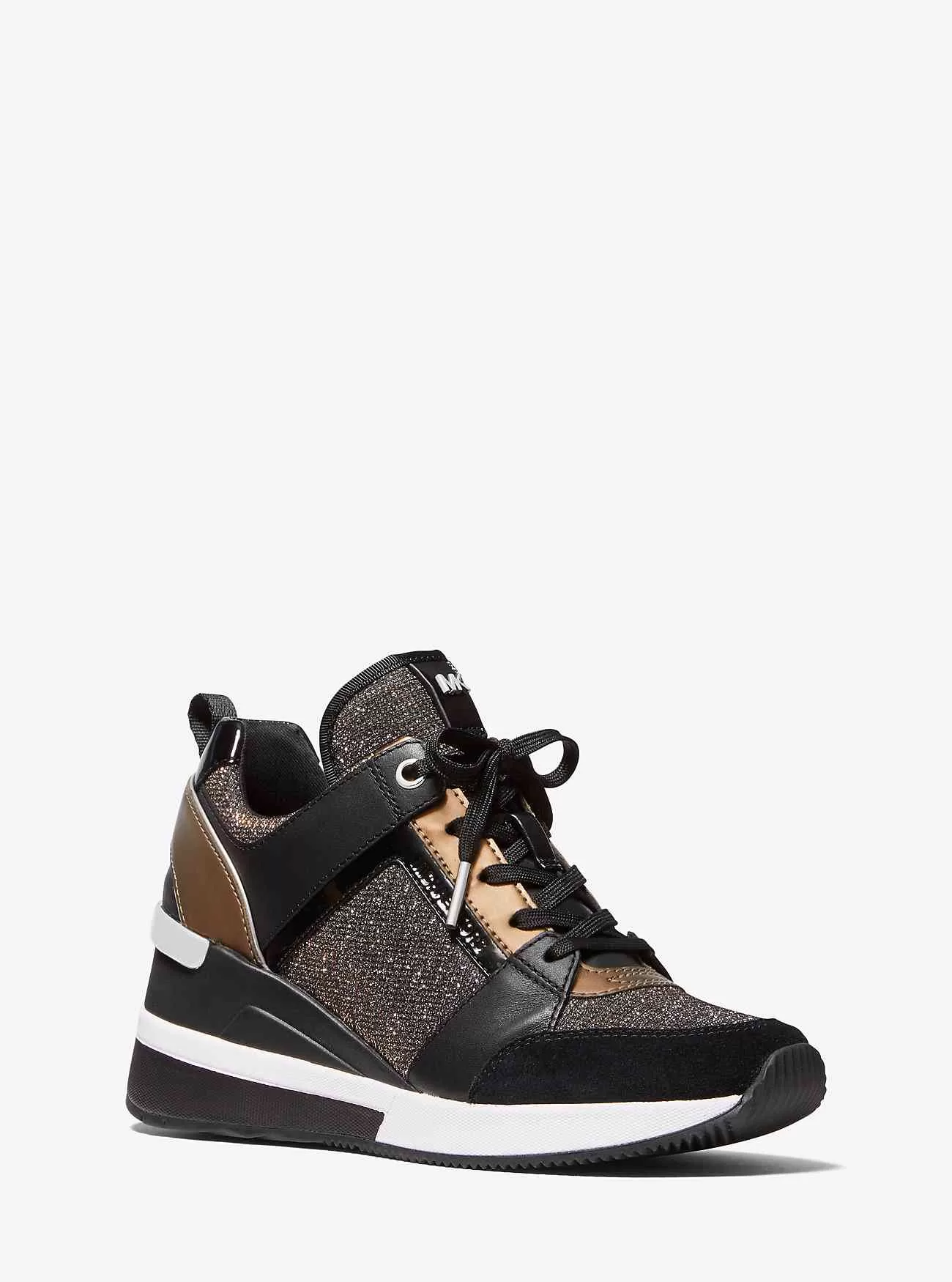 Georgie Chain-Mesh- und Leder-Turnschuh