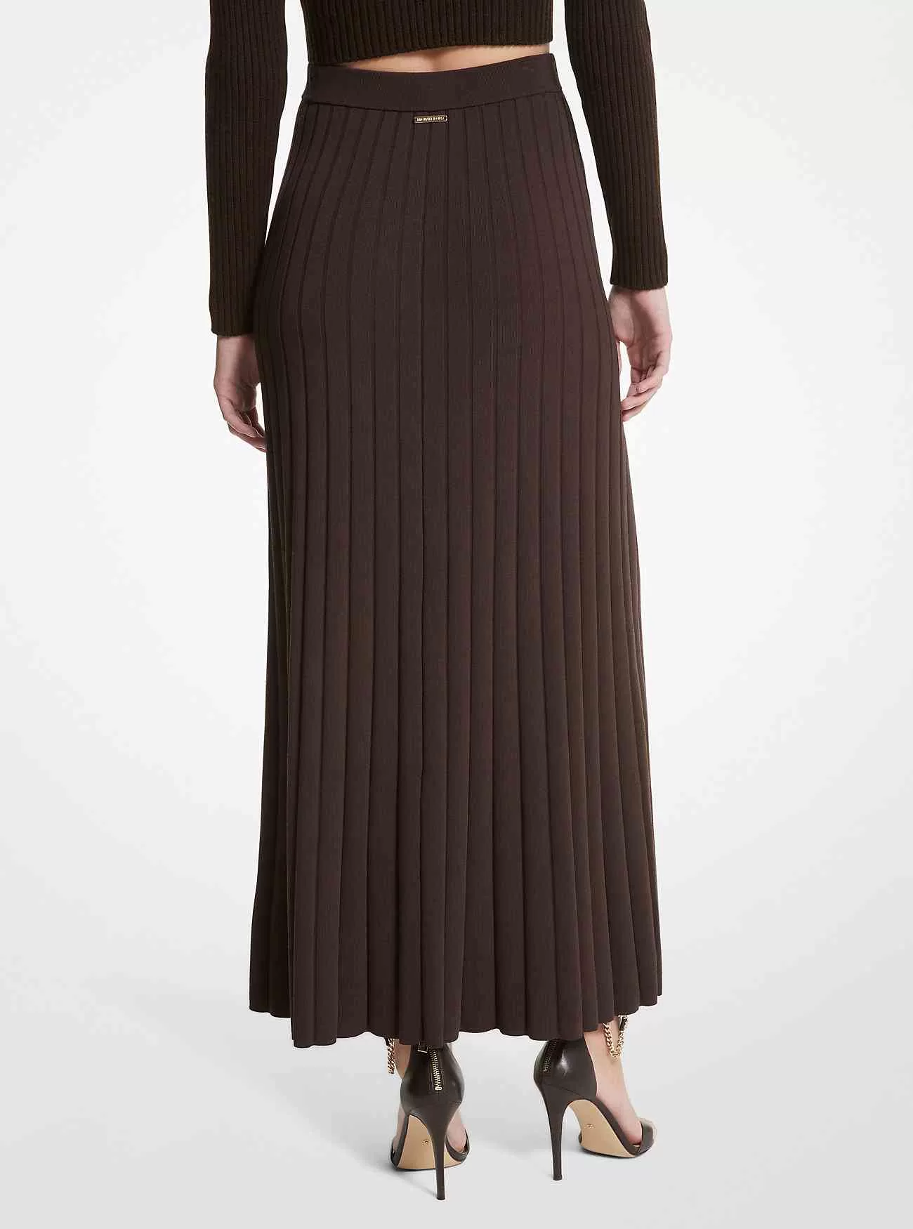 Gerippter Maxirock aus Stretch-Strick