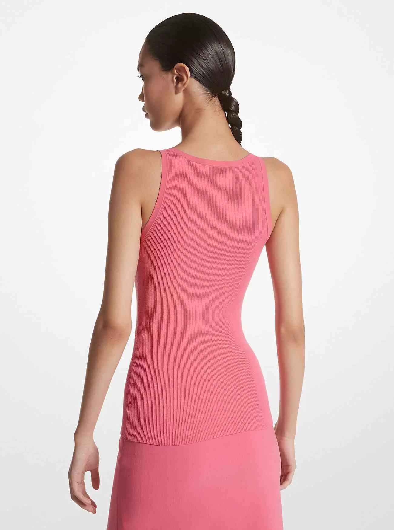 Geripptes Tanktop aus Stretch-Viskose