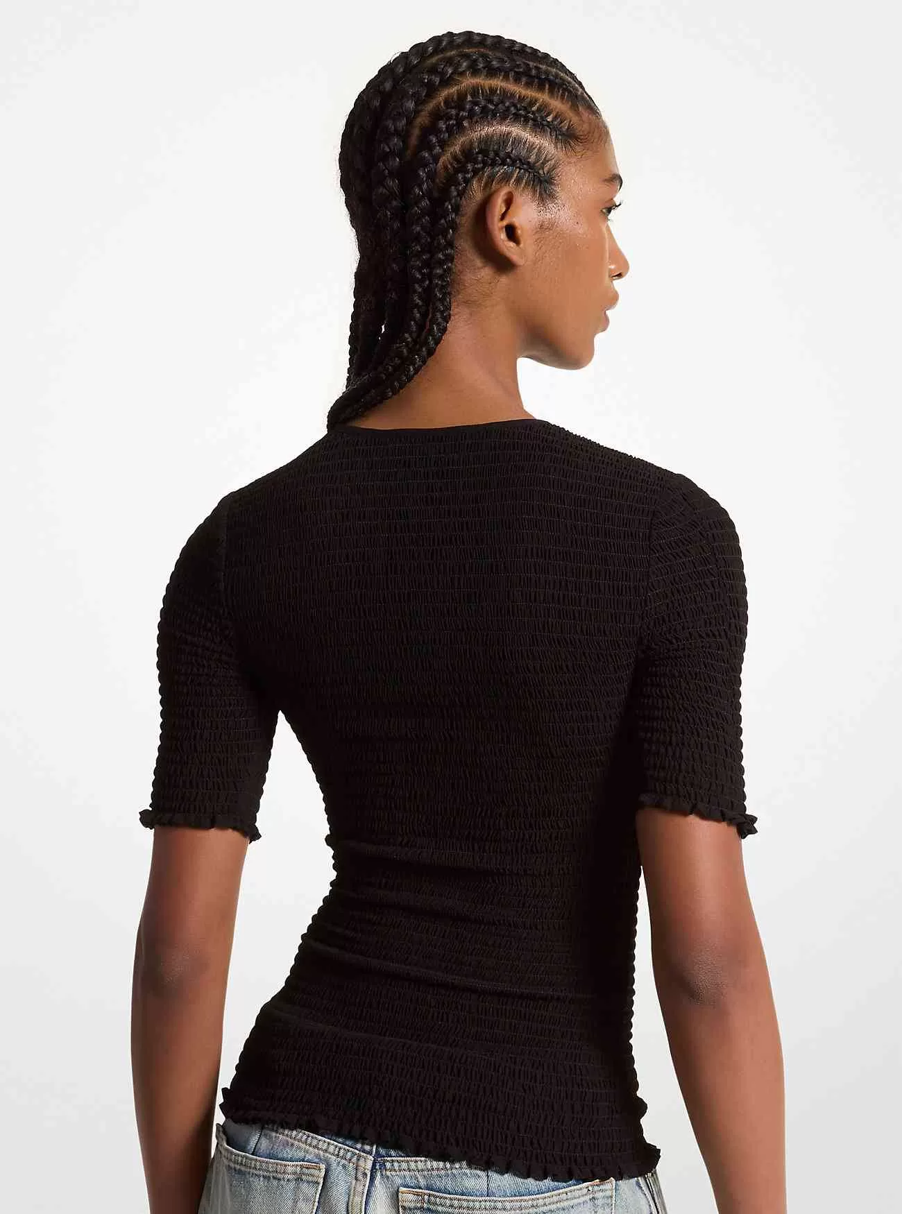 Gesmoktes Georgette-Hemd