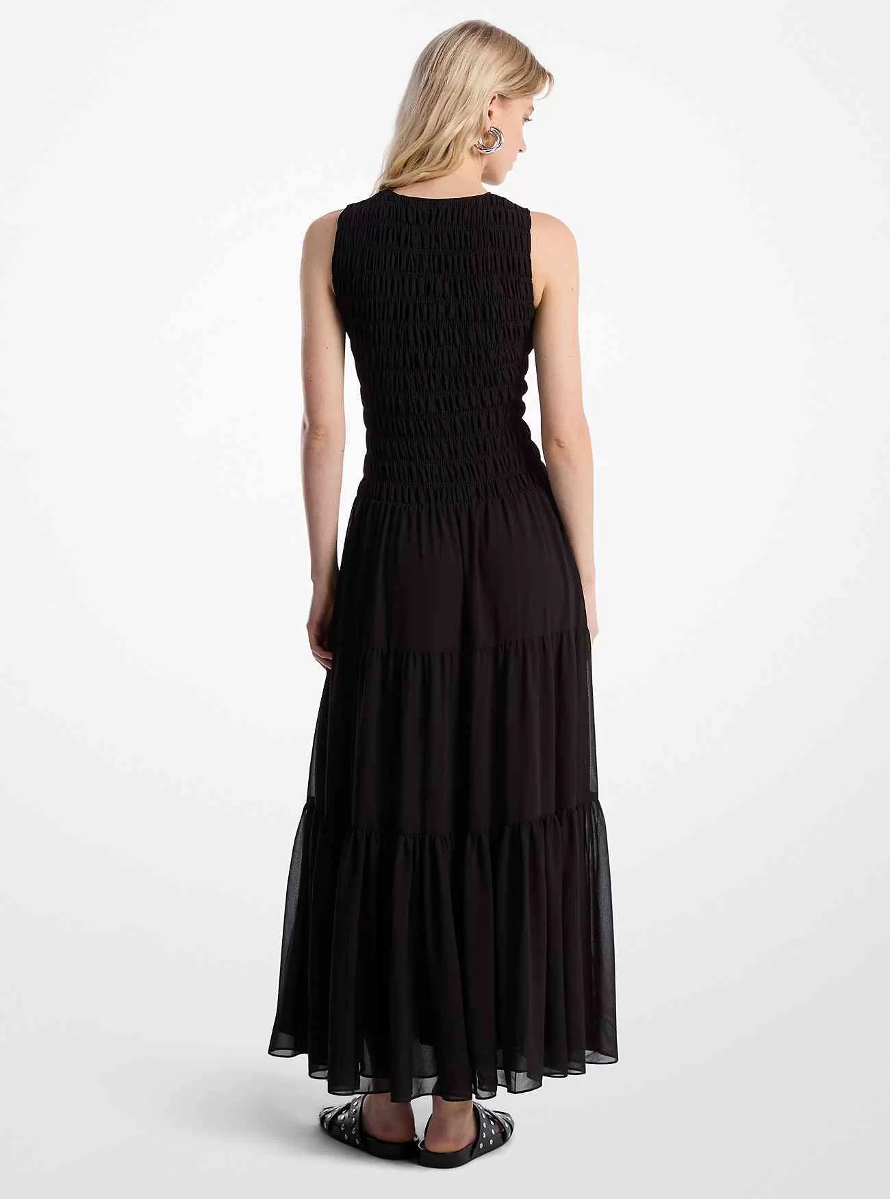 Gesmoktes Trägerkleid aus Georgette