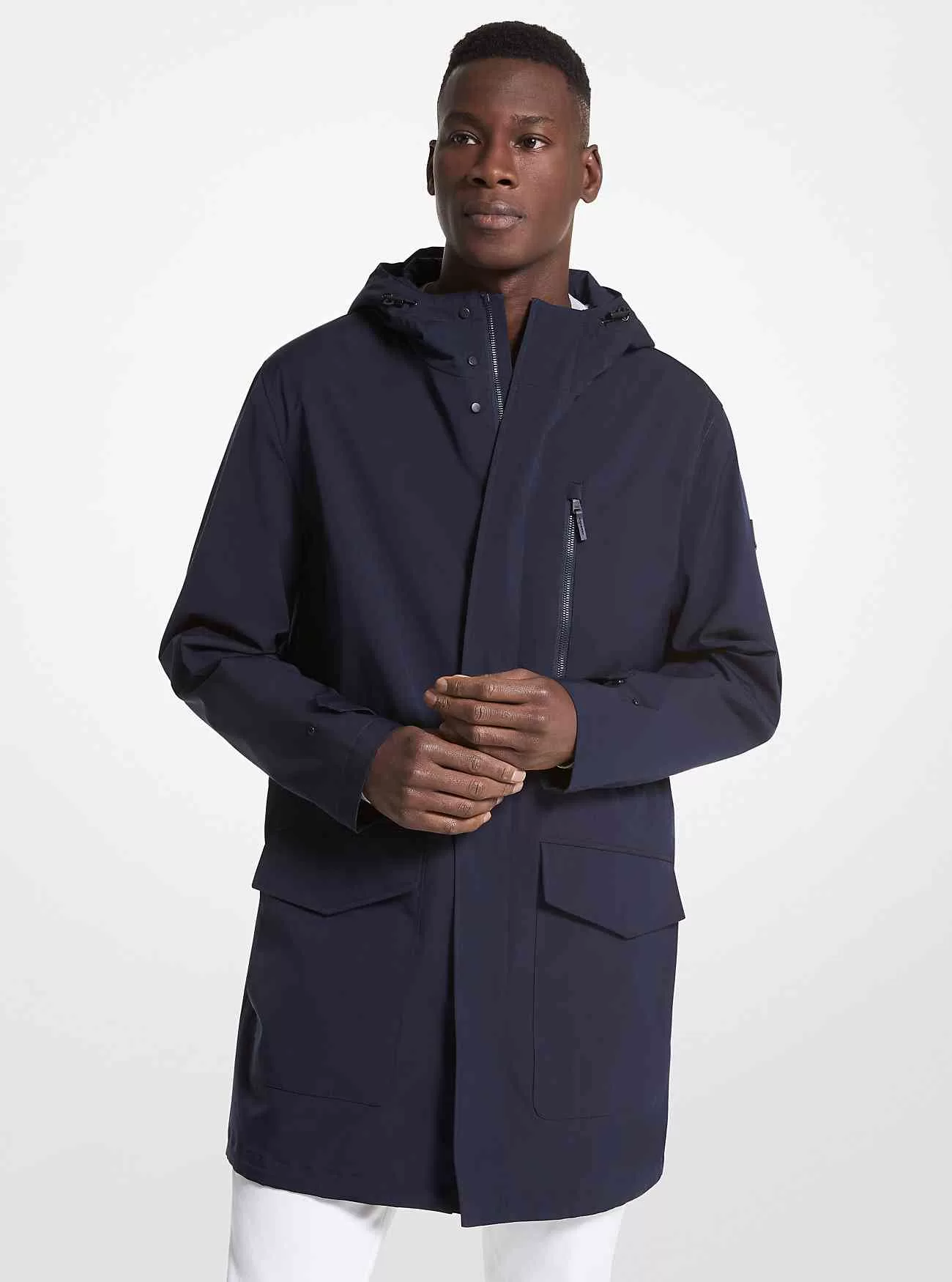 Gewebter Parka mit Kapuze