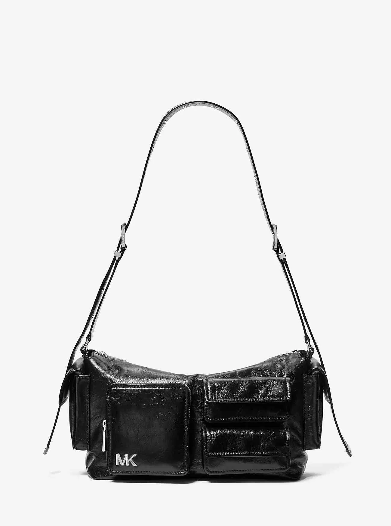 Große Dakota-Schultertasche aus geknittertem Leder Große Dakota-Schultertasche aus geknittertem Leder