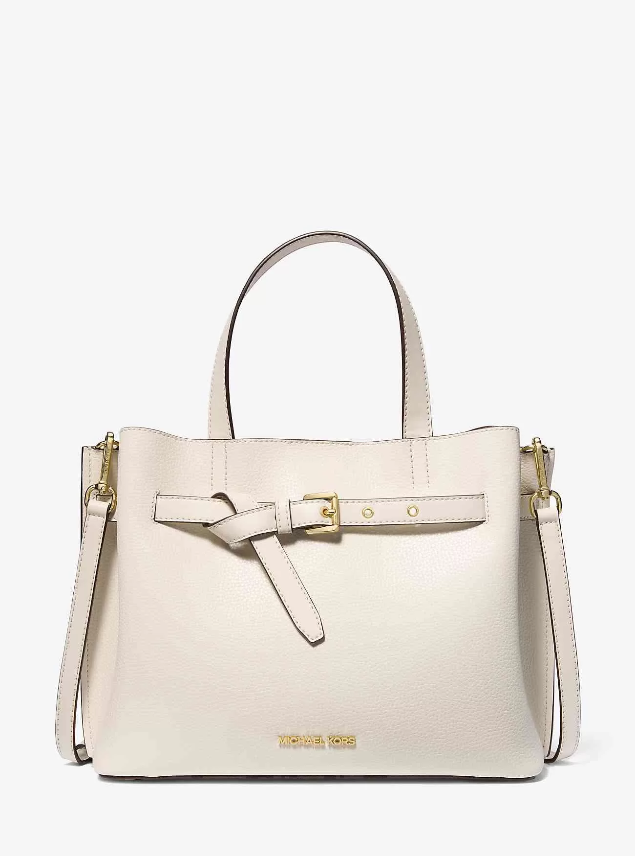 Große Emilia-Umhängetasche aus genarbtem Leder