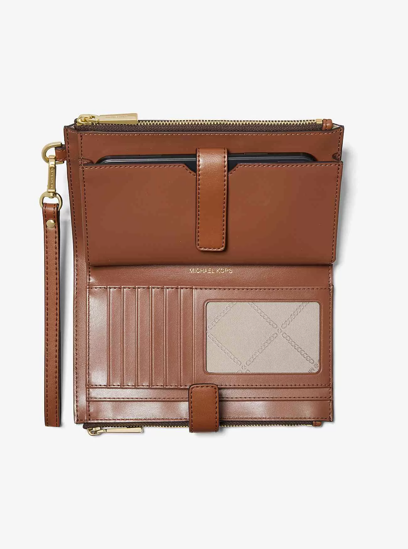 Große Jet Set-Smartphone-Geldbörse mit Logo-Streifen