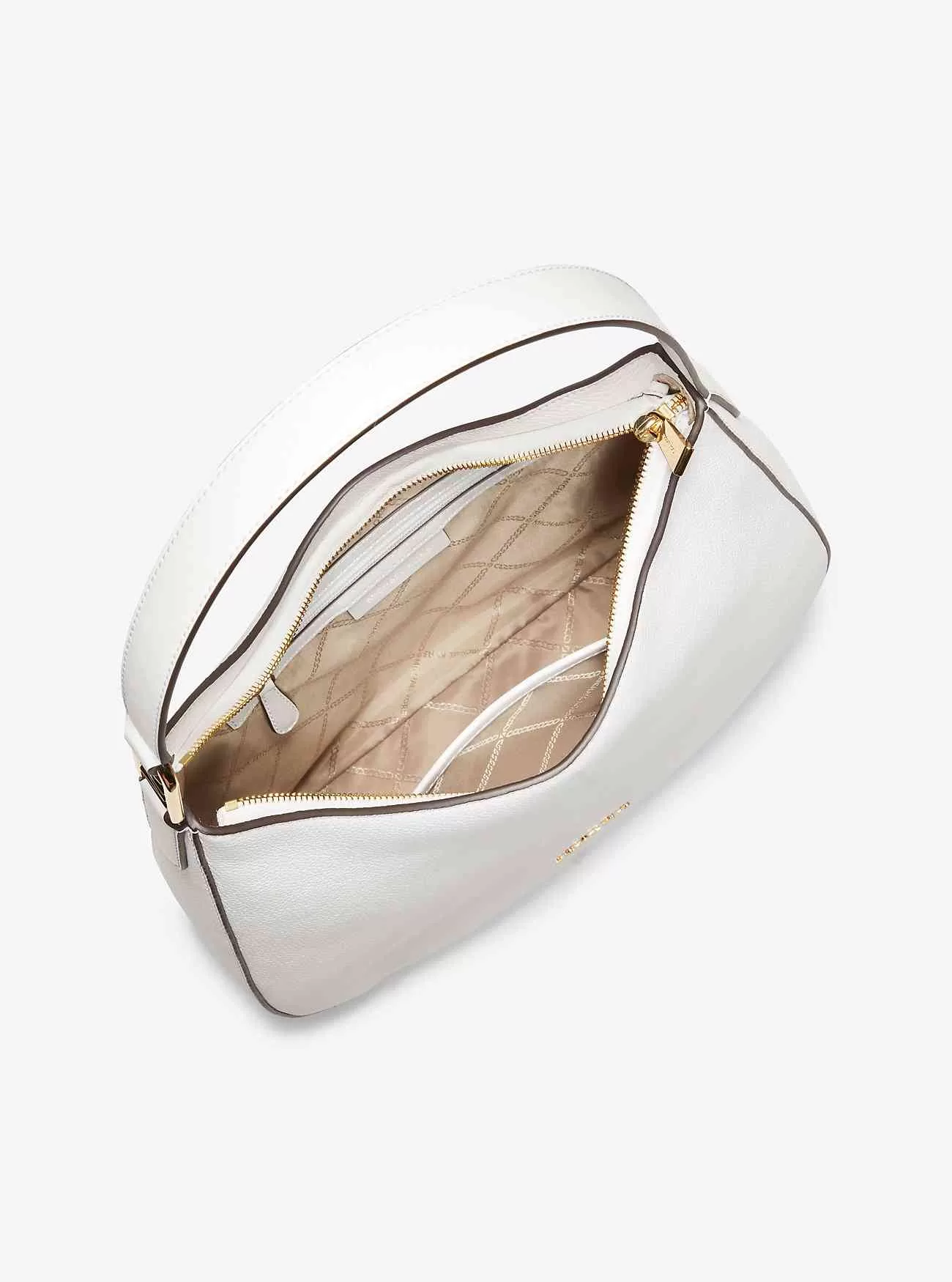 Große Kensington Hobo-Schultertasche aus genarbtem Leder