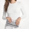 Große Mona-Clutch aus metallischem Saffiano-Leder