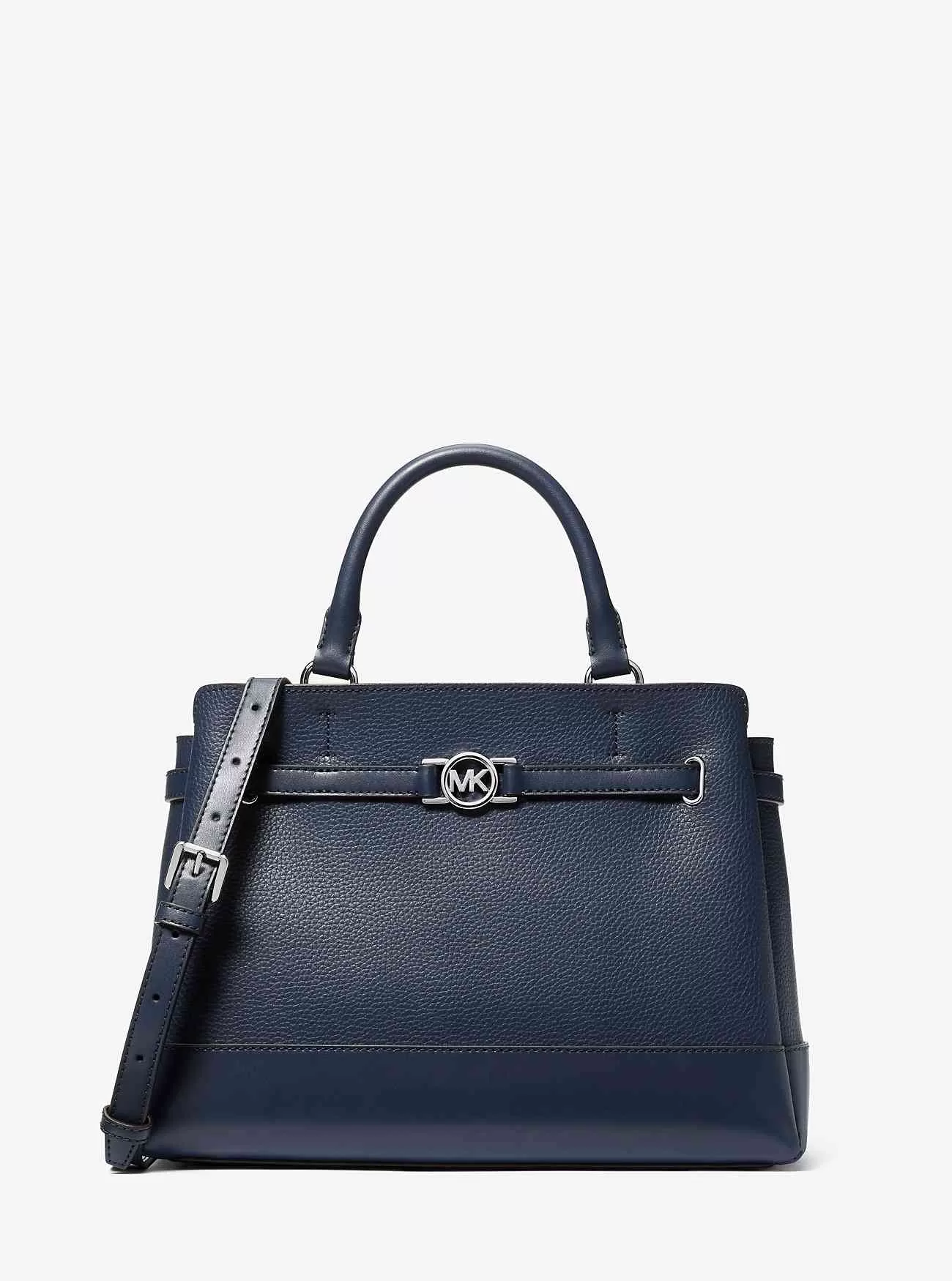 Große Reed-Umhängetasche aus genarbtem Leder