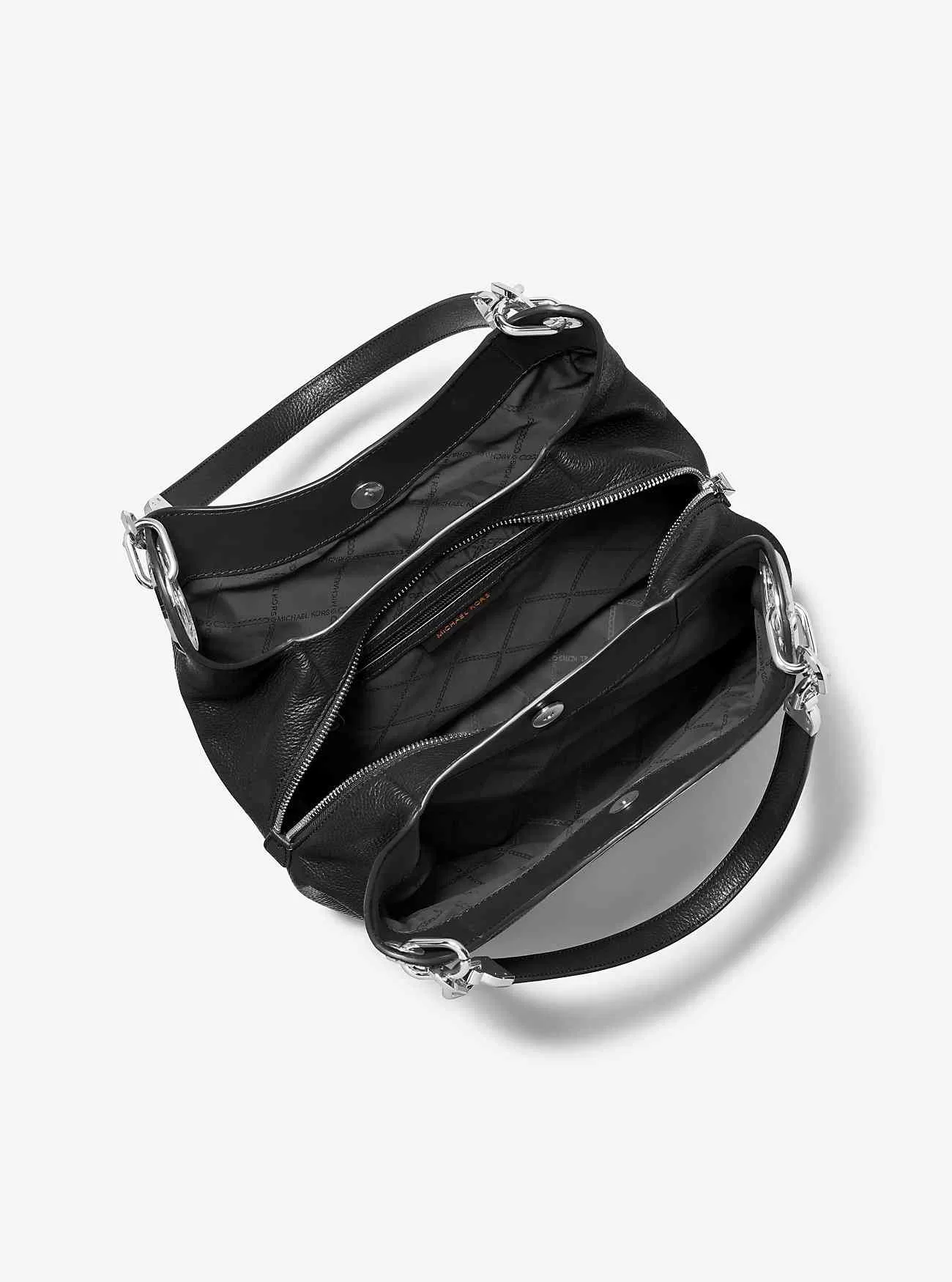 Große Umhängetasche Lillie aus genarbtem Leder