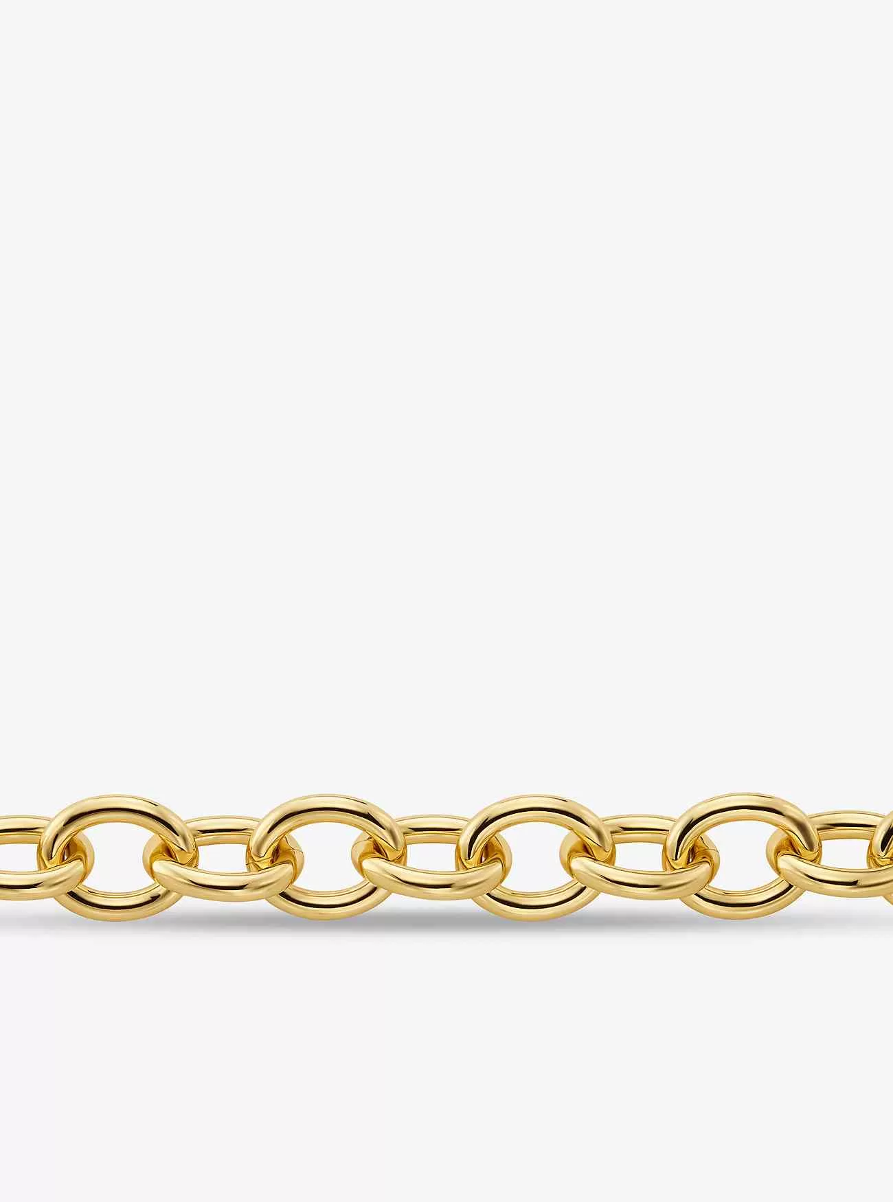 Große, mit Edelmetall beschichtete Messing-Kettenglieder-Halskette