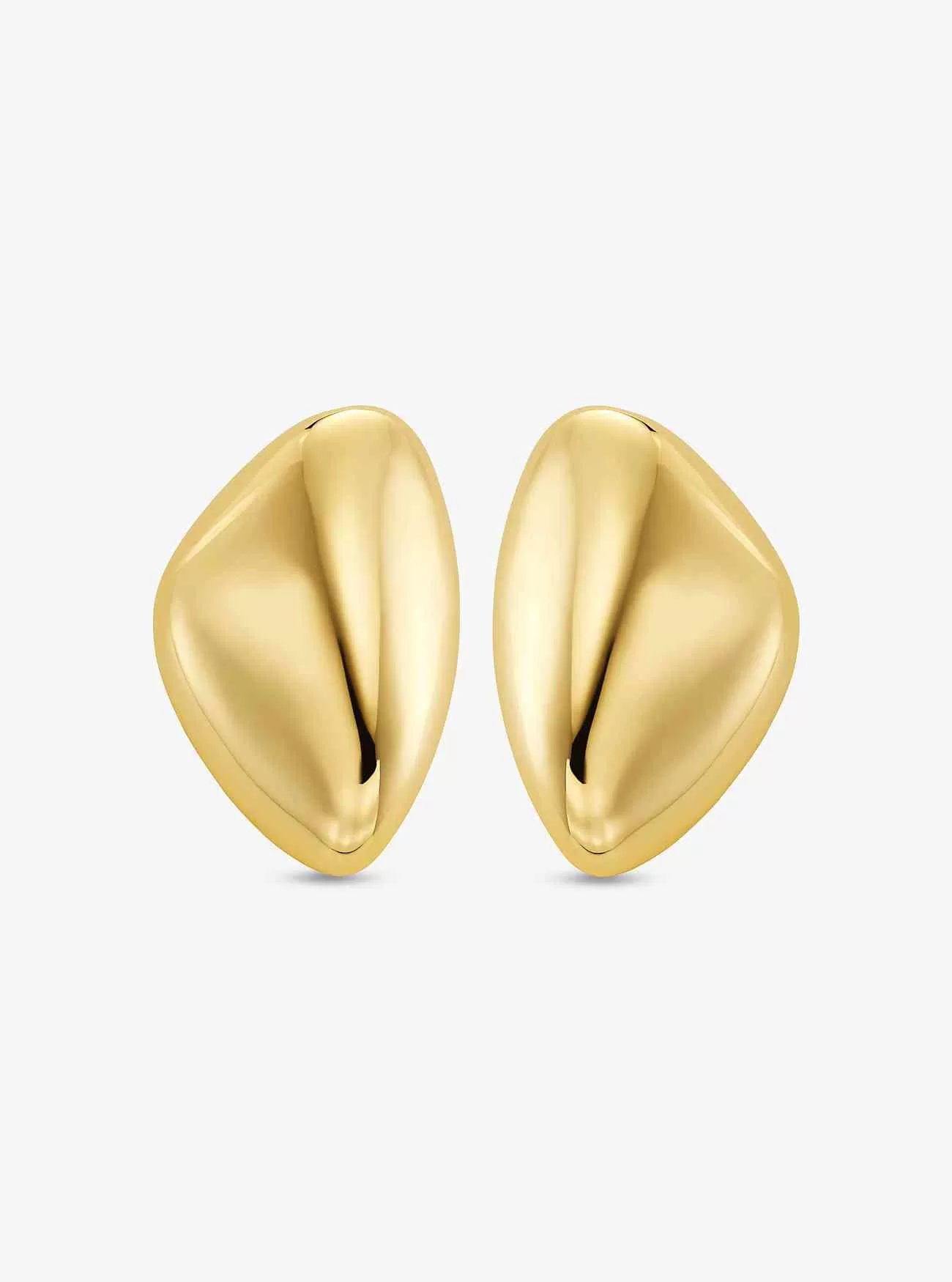 Großer Kieselohrring aus Messing mit Edelmetallbeschichtung