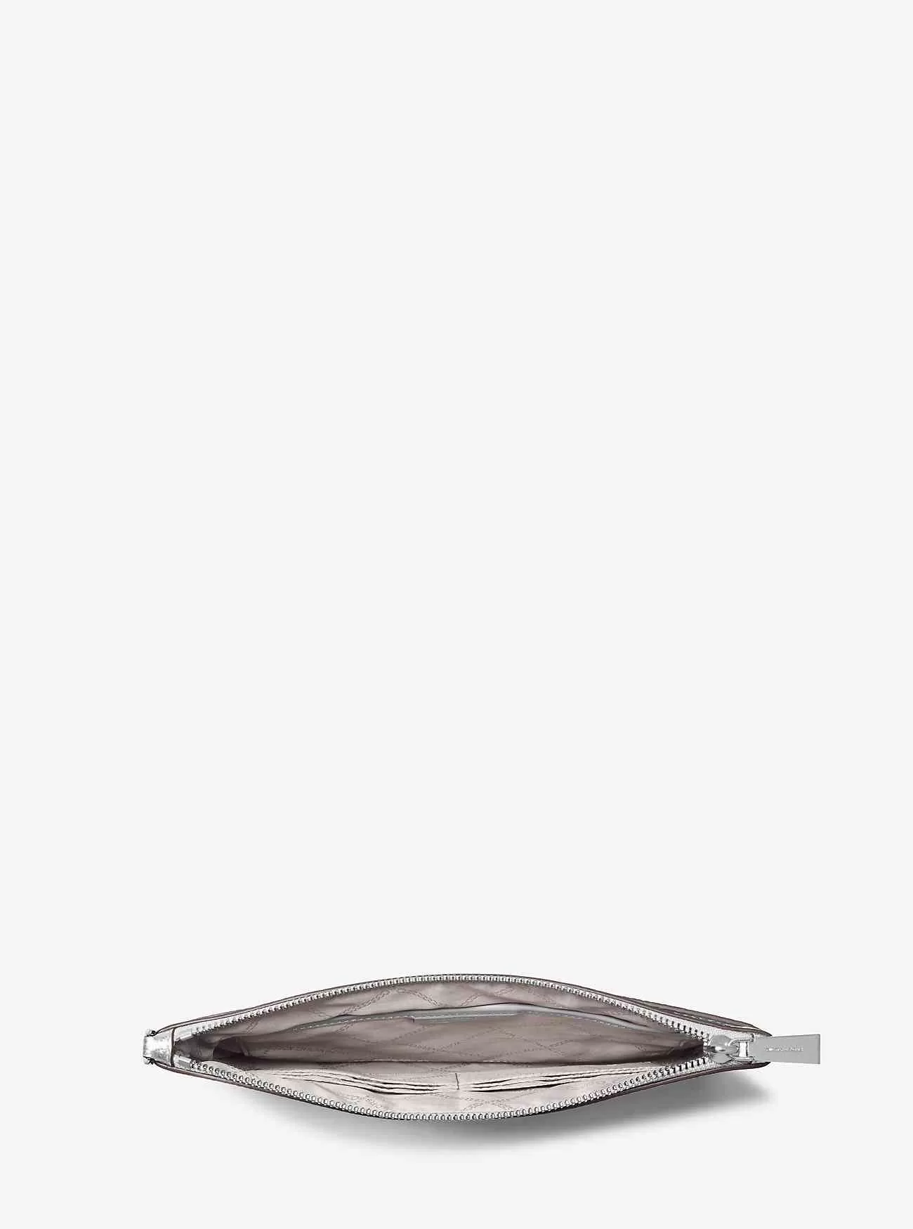 Großes Armband aus genarbtem Metallic-Leder