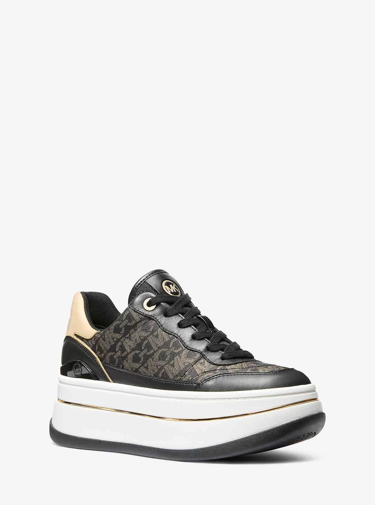 Hayes Sneaker aus Metallic-Empire-Monogramm und Leder