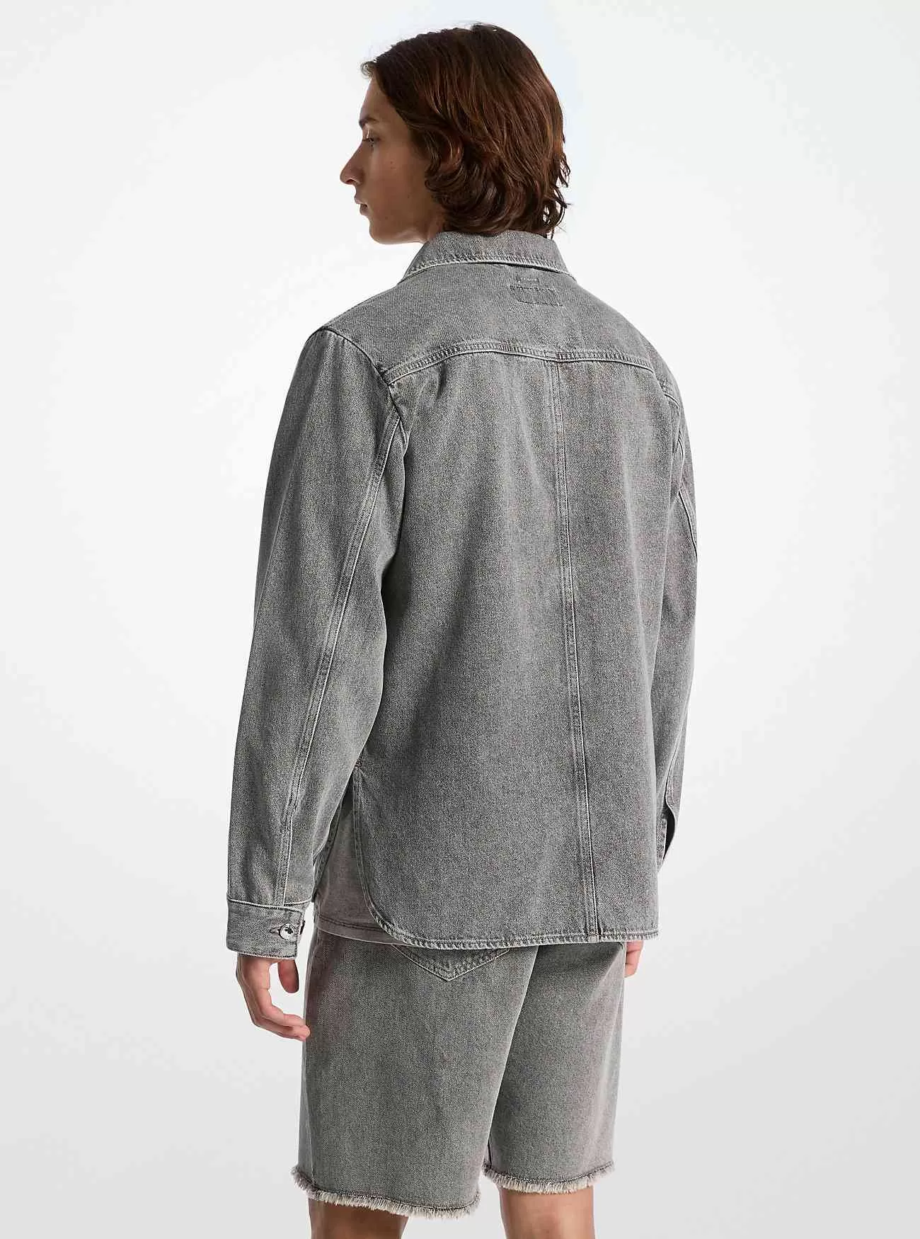 Hemdjacke aus gewaschenem Denim