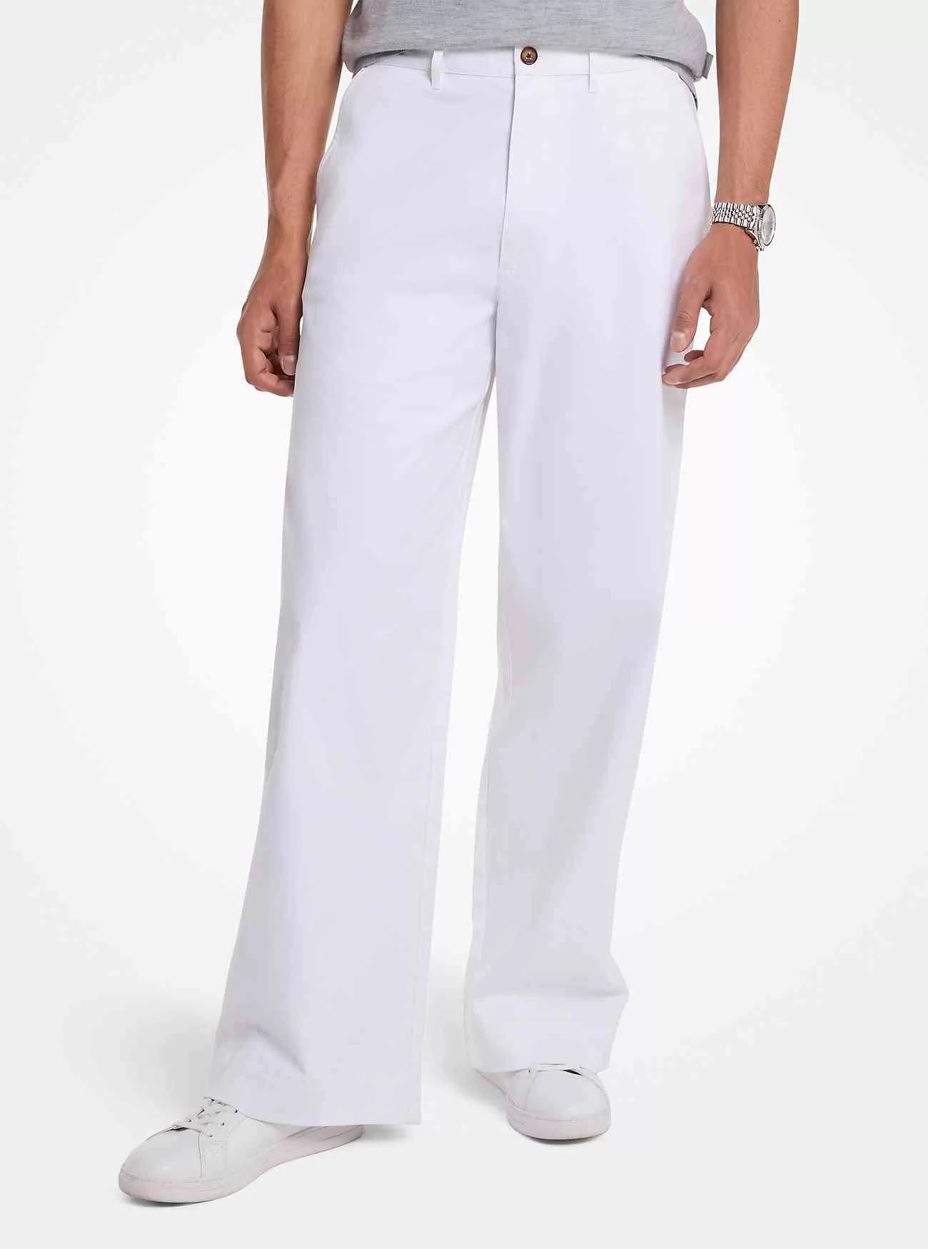 Hose mit weitem Bein aus Stretch-Baumwolle