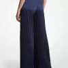 Hose mit weitem Bein aus plissiertem Satin