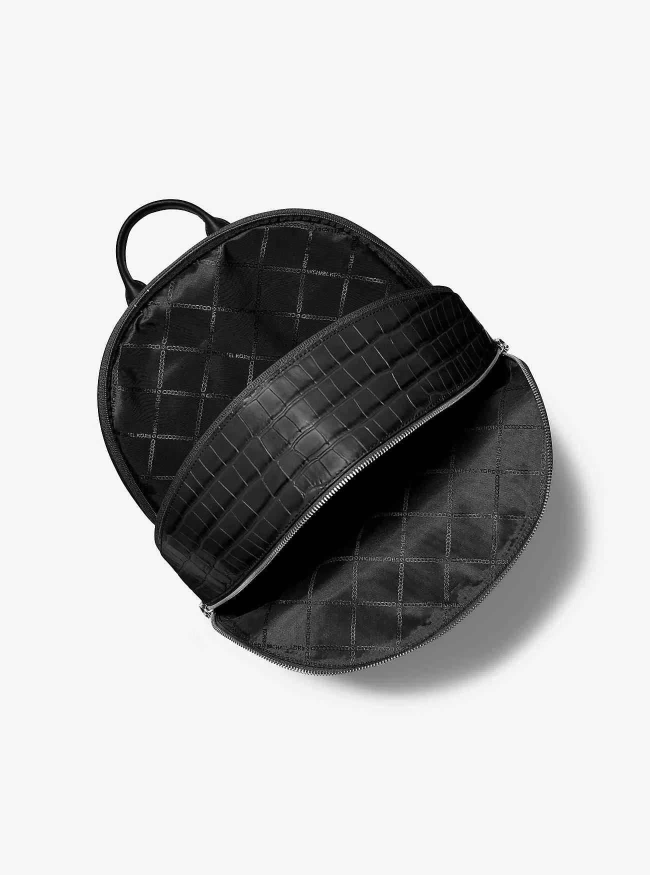 Hudson Pendlerrucksack aus Leder mit Krokodilprägung